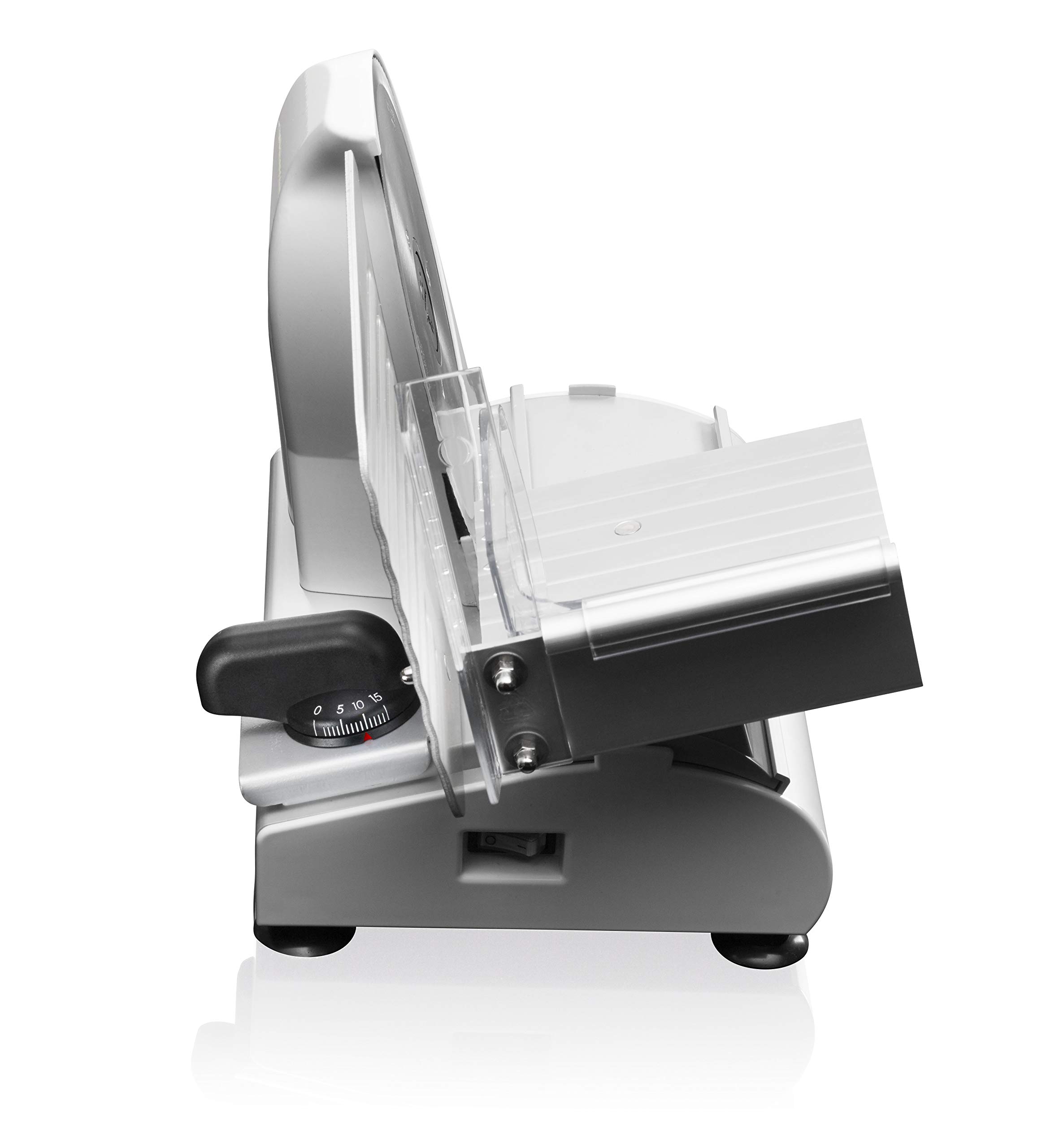 Wilfa Sharp Allesschneider - 200 W - Solingen Klinge aus Deutschland - verstellbare Schnittstärke 0-15 mm - rutschfeste Füße mit Saugnapf (silber)