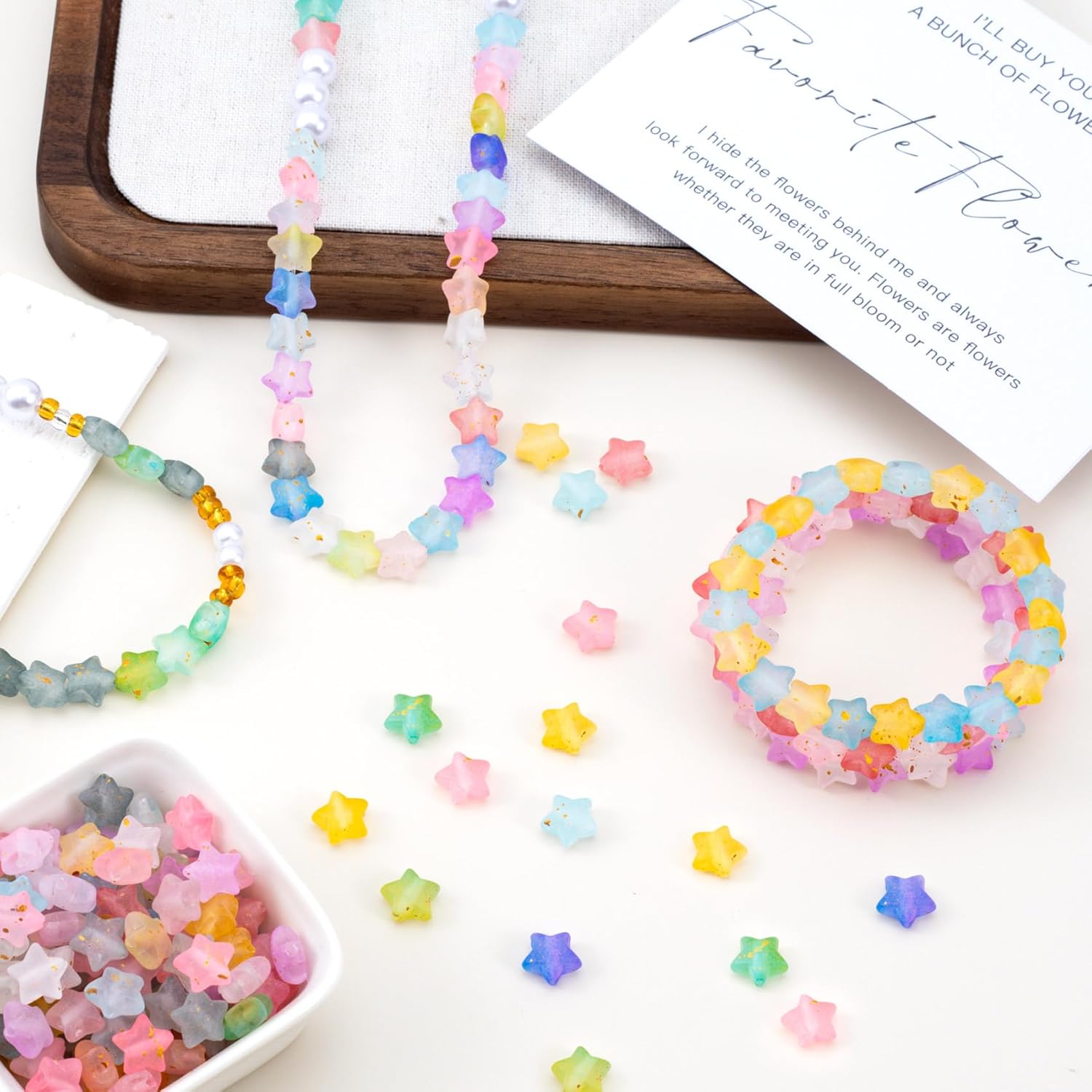 250 Pcs Star Beads, Acrylic Kandi Pony Bead for Bracelets, Cute Bead Charms, Aesthetic Shaped Unique Beads for Jewelry Making, Decoration (Colorful, 0.39×0.39 inch / 10 * 10mm) - Image 3