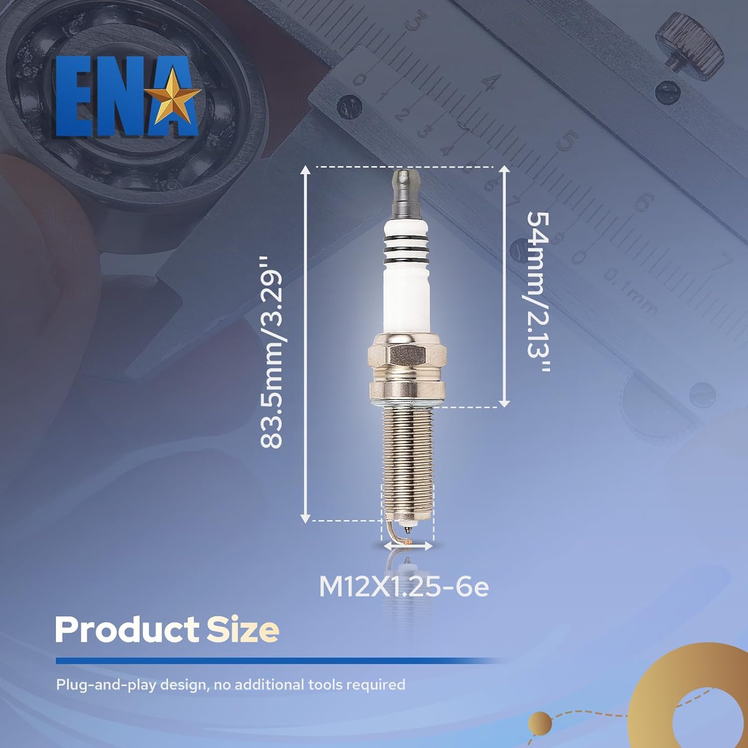 ENA Set of 6 Platinum Spark Plug for 97390 LKR7BGPS Compatible with Honda Civic Accord, Acura ILX RDX, Dodge Durango Grand Caravan, Jeep Grand Cherokee, Kia Forte Sorento, Hyundai Elantra Santa Fe