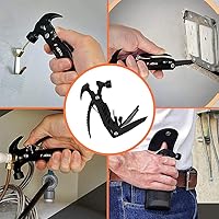 Vista 5 de Martillo Multiherramienta 12 en 1, Equipo de Camping, Herramienta de Supervivencia, Regalo de Cumpleaños y Navidad para Hombres, Regalos de Navidad