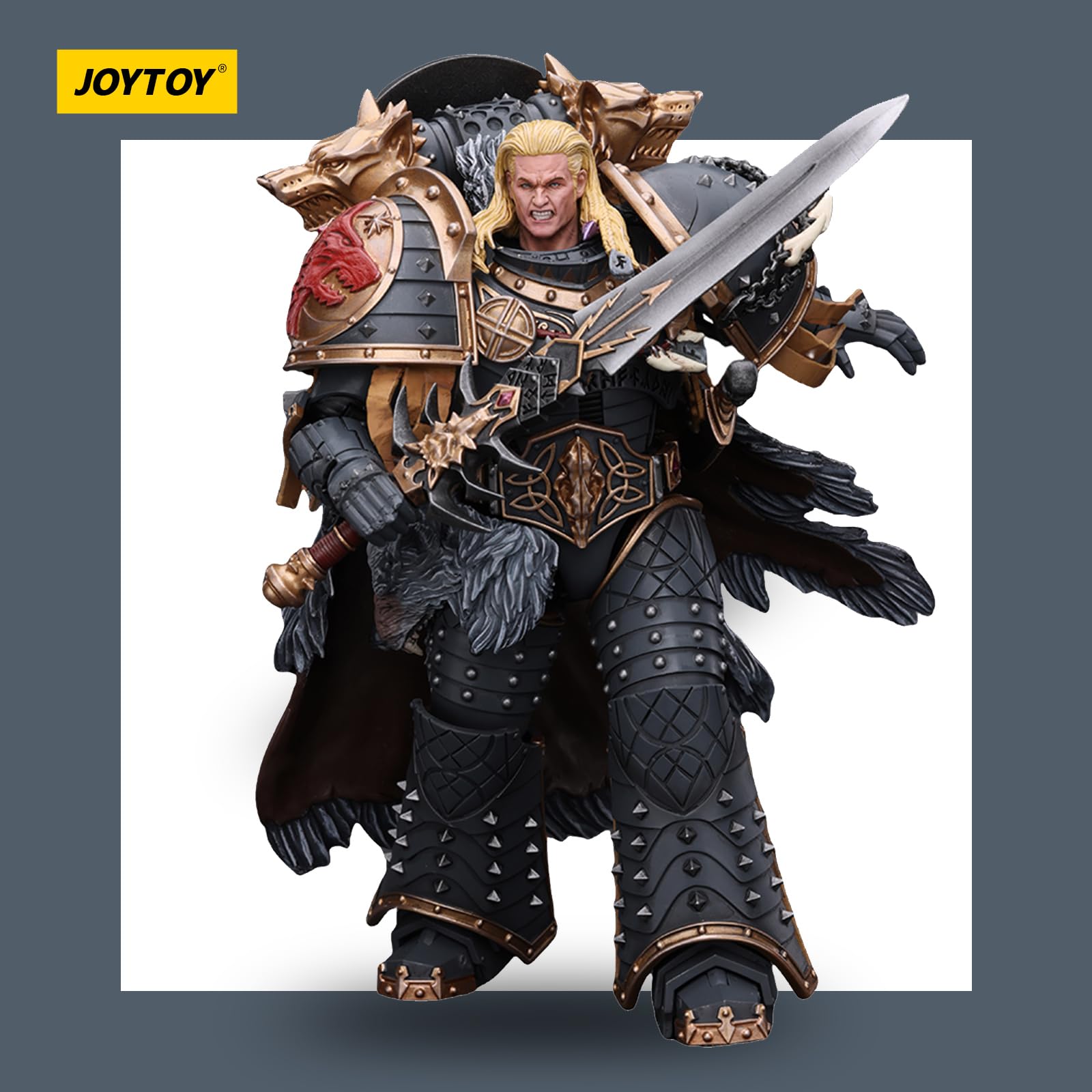 JOYTOY Warhammer 40k Space Wolves Leman Russ Primarch of the VIth Legion 1/18 Action Figure,Combining Collection Value And Fun Of Playing - Image 3