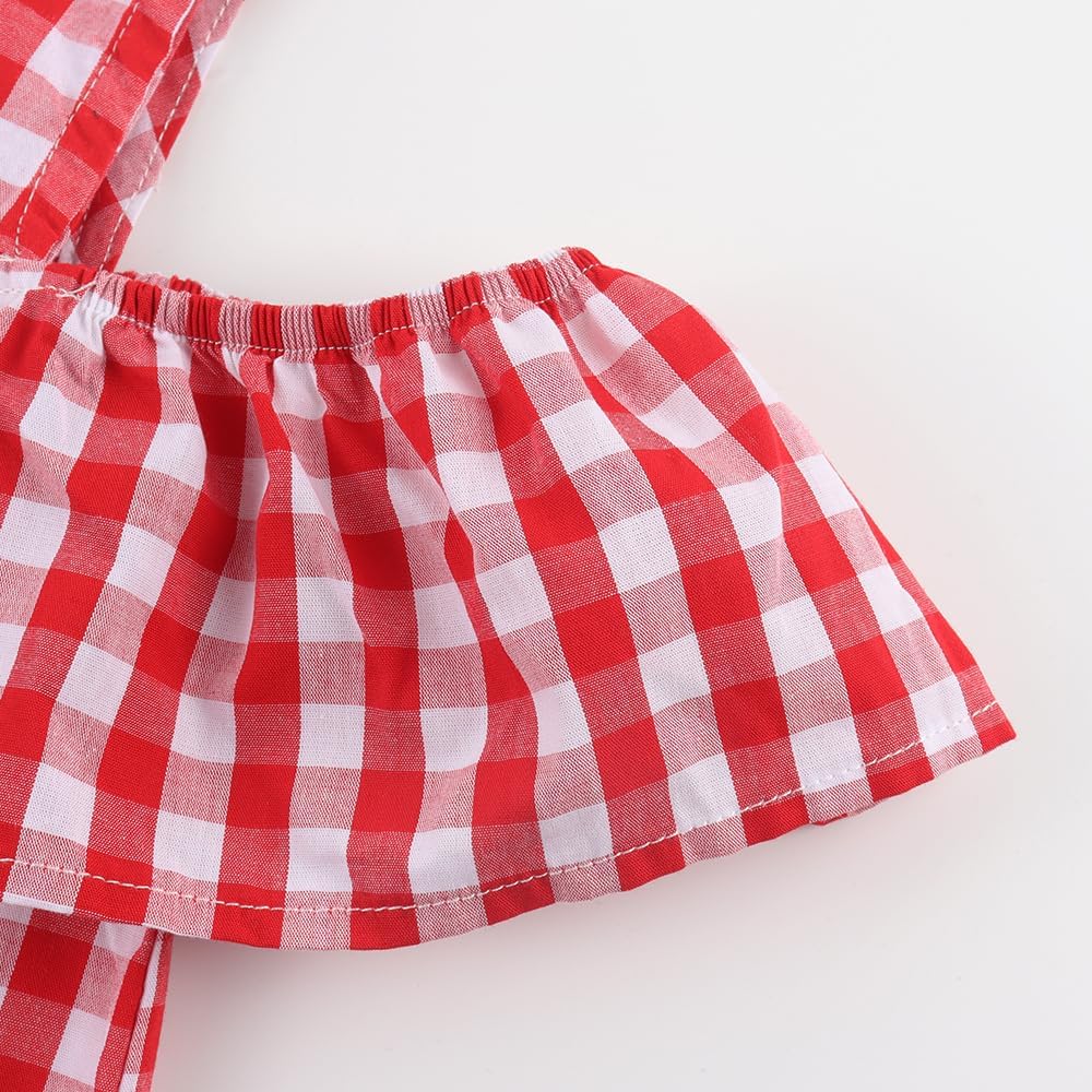 Noomelfish Girls Ruffle Cold Shoulder Top Blouse Short Sleeve Button Down Shirts (4-12 Years) - Image 4