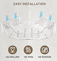 Vista 5 de Corner Shower Caddy, 3-Pack Adhesive Shower Organizer with Soap Holder and Hooks, Rustproof Corner Shower Shelves, No Drilling Bathroom Organizer