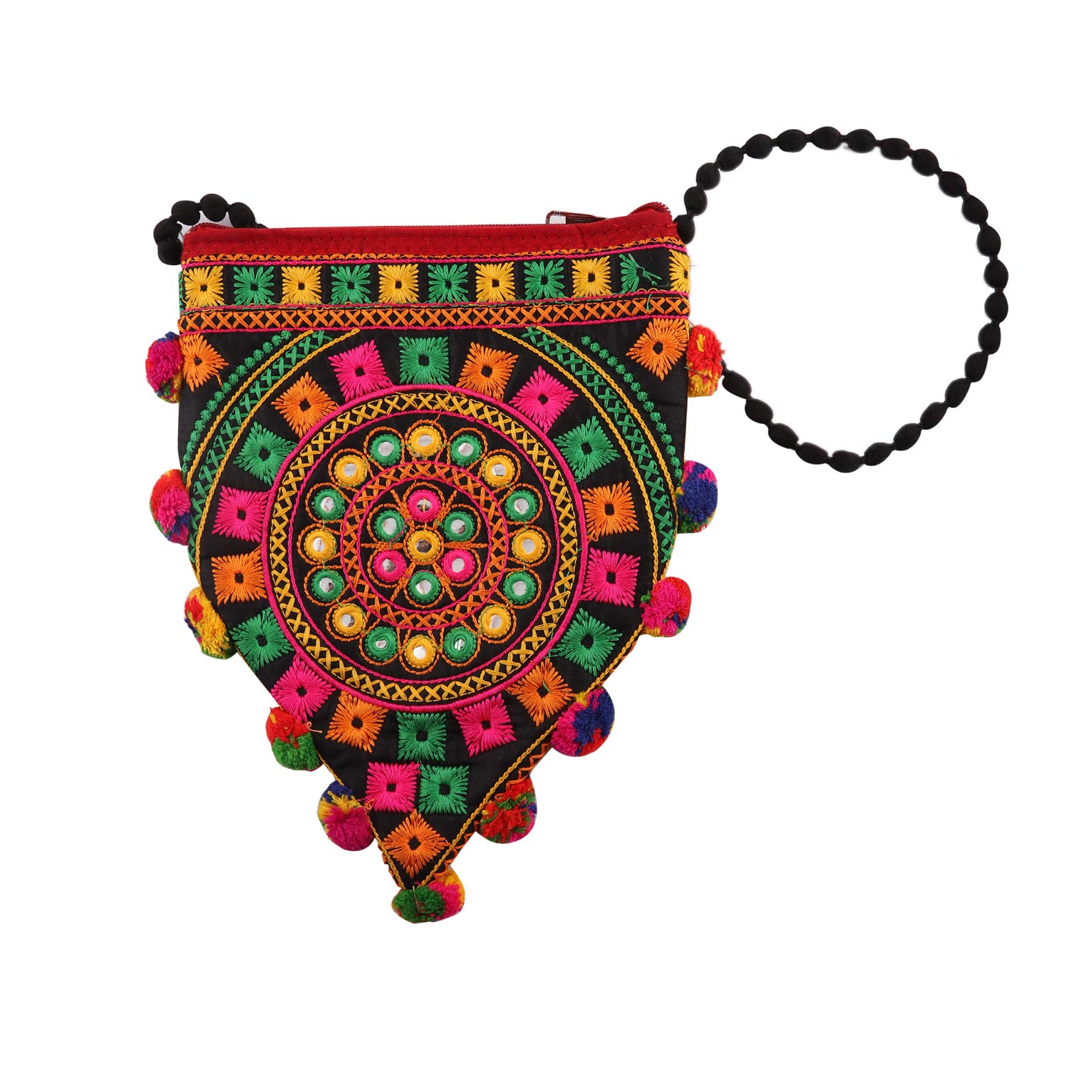 AatmBeautiful Designer Embroidered Conical Shape Shoulder Purse Bag For College/Function/Daily Use and Gift