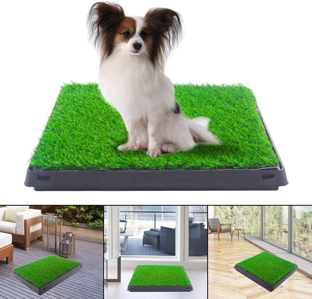 Dog Grass Pad with Tray, Artificial Grass Mats Washable Grass Pee Pads for Dogs, Pet Toilet Potty Tray for Puppy & Small Pet, Dogs Turf Potty Training Grass Mat for Indoor Outdoor Apartments (B0CTKSTR6Q) Amazon Price History, Amazon Price Tracker