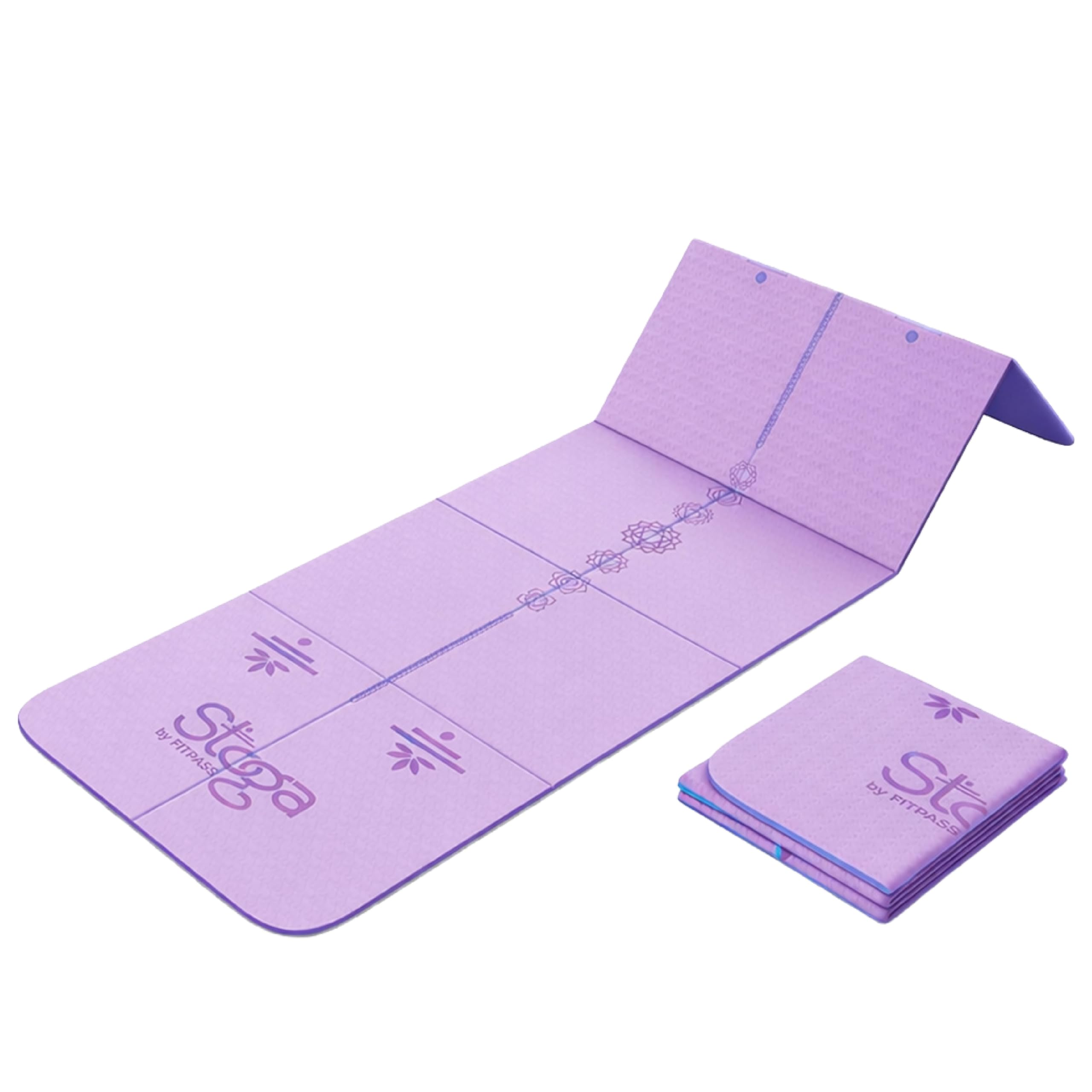 Stoga Origami Foldable 6mm Yoga Mat | Non-Slip | Mat for Men & Women | Lightweight, Sweat-Resistant, Eco-Friendly TPE Mats with Carry Strap | Best Yoga Mat for Home, Travel & Gym (Purple)-image-24