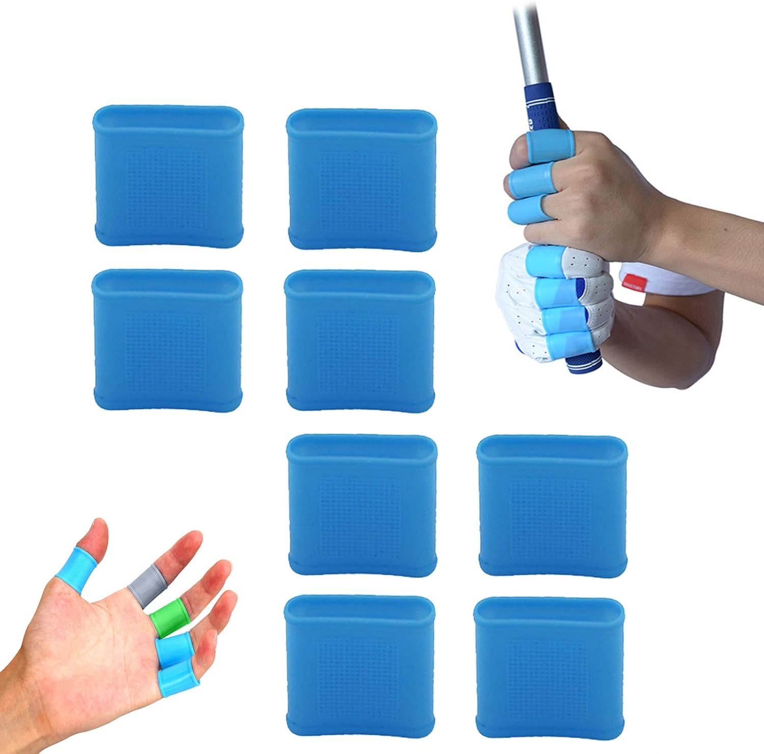 Golf Finger Sleeves Cots Silicone Braces Value 8 Pcs Set