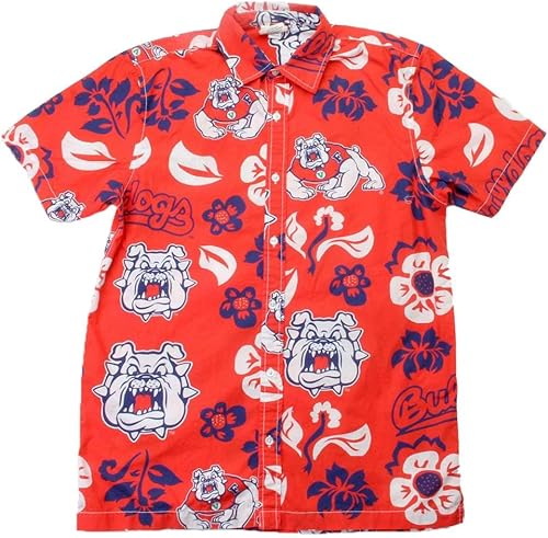 Wes and Willy Fresno State University Bulldogs - Camisa de playa con botones para hombre