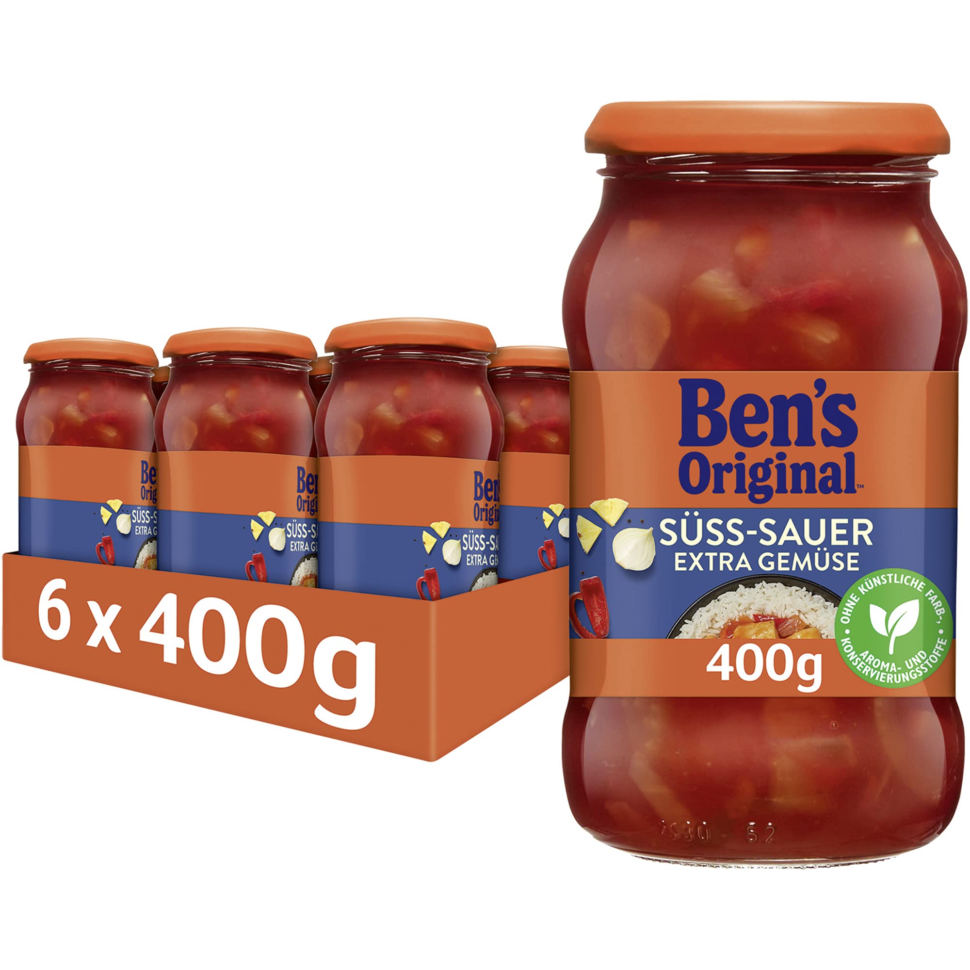 Ben's Original - Multipack - Langkorn Reis, 10 Minuten Kochbeutel (12 x 500g) I Sauce Süß-Sauer extra Gemüse (6 x 400g), 18 Packungen (12 x 500g I 6 x 400g)