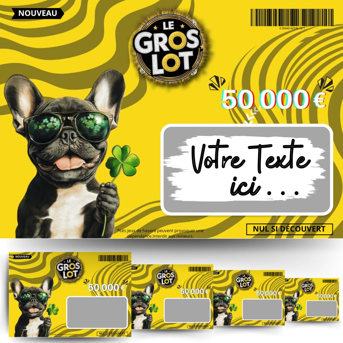 NOZHAM 5 Personalised Scratch Ticket Cards Surprise Announcement Original, Scratch Ticket for Prank Joke Prank