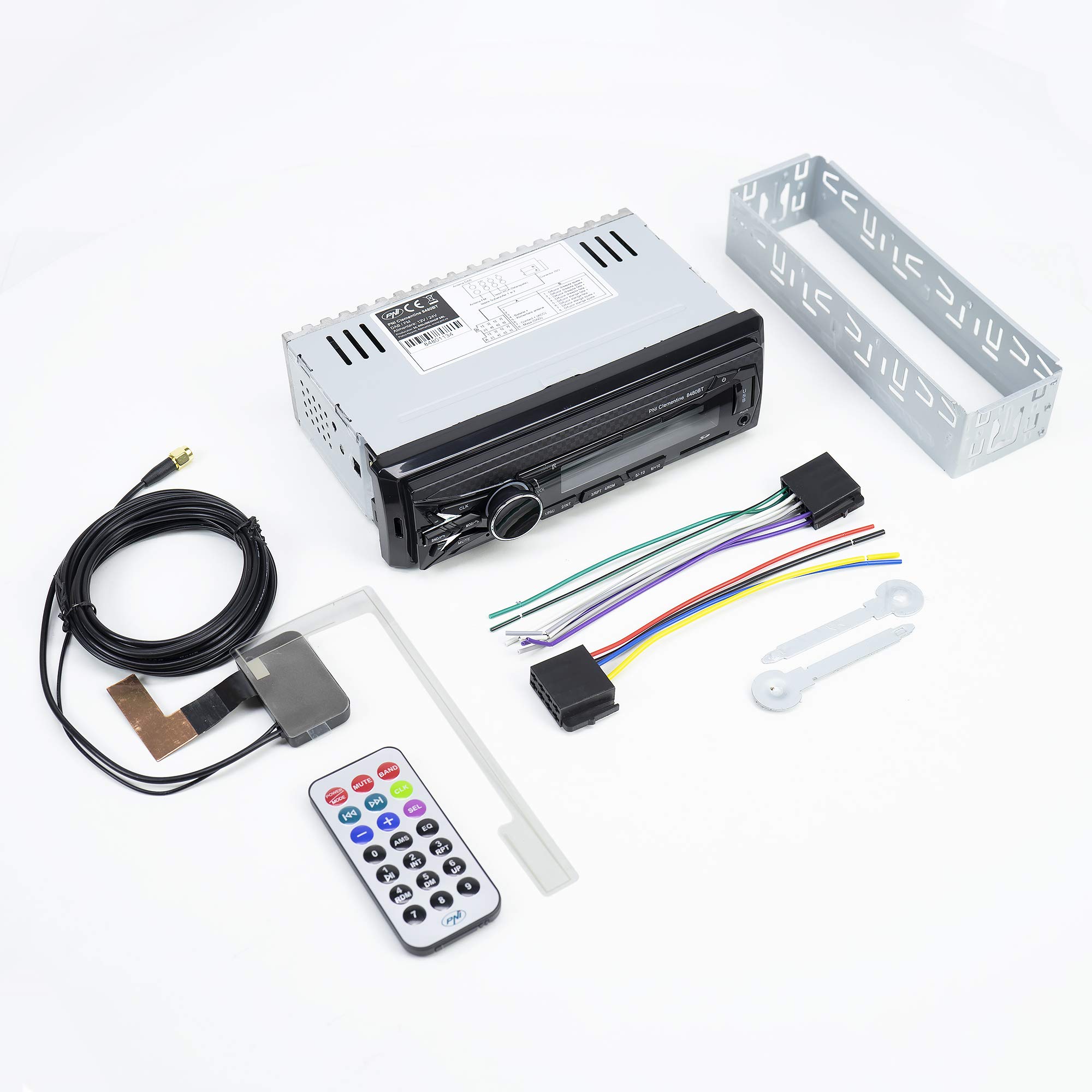Dab Autoradio MP3 Reproductor de Coche PNI Clementine 8480BT 4x45w, 12 / 24V, 1 DIN, con SD, USB, AUX, RCA, Bluetooth y USB 1.5A para Cargar el teléfono