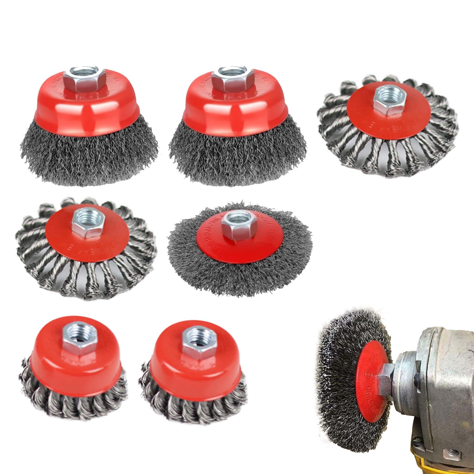 Spazzola Per Smerigliatrice Angolare Set Da 7 Pezzi Resistente Per