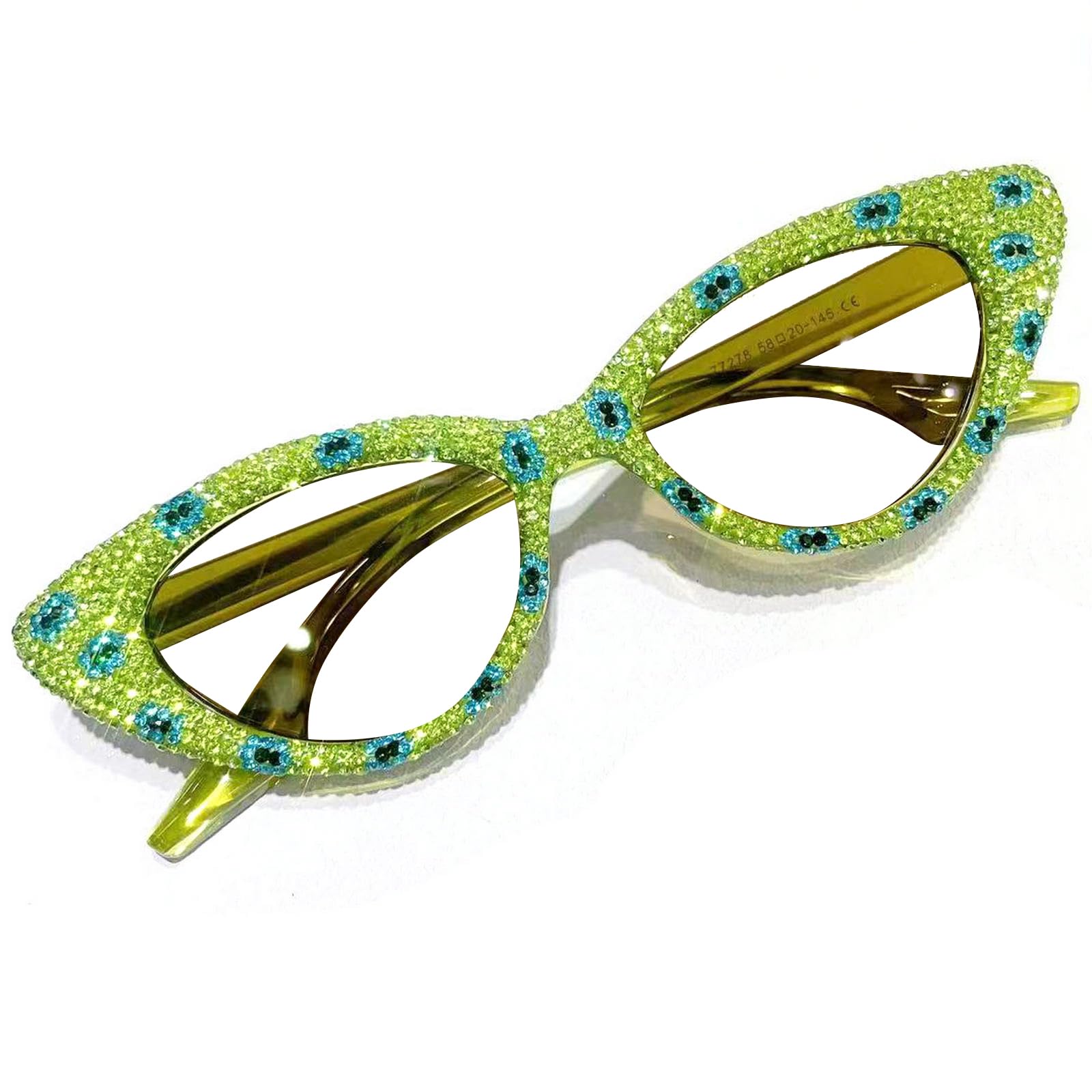 mincl Transition Photochromic Cat Eye Bifocal Reading Glasses for Women Far Near Presbyopia Rhinestone Sunglasses Reader (green, 1, multiplier_x)