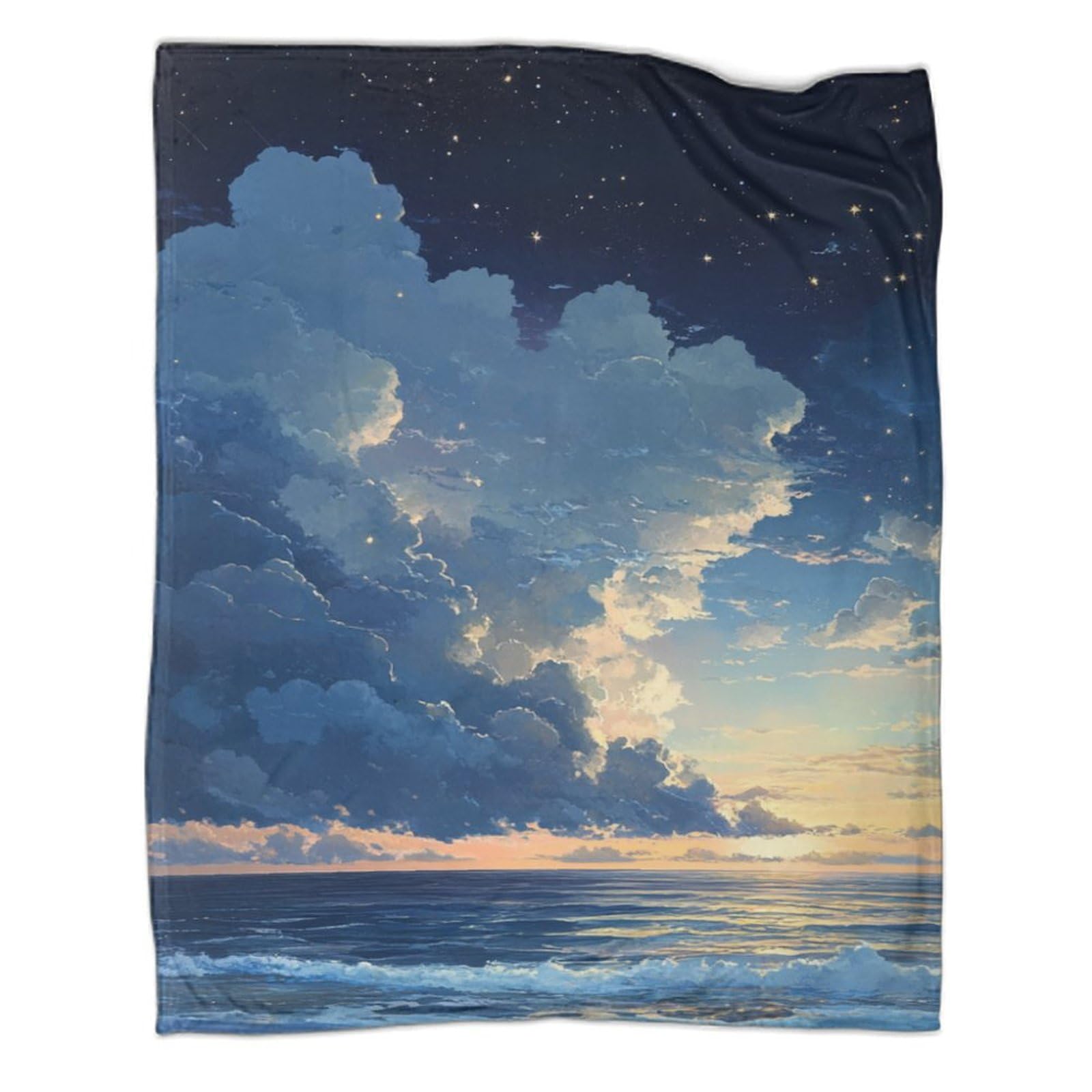 Couverture de canapé grand format 150x200cm plaid flanelle imprimé coucher de soleil