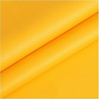 Tela de piel sintética de piel sintética, material de piel sintética, tela de piel sintética, tela de vinilo, tela de fieltro de vinilo falso, piel sintética U (tamaño: 1,38 x 2 m, color: amarillo)