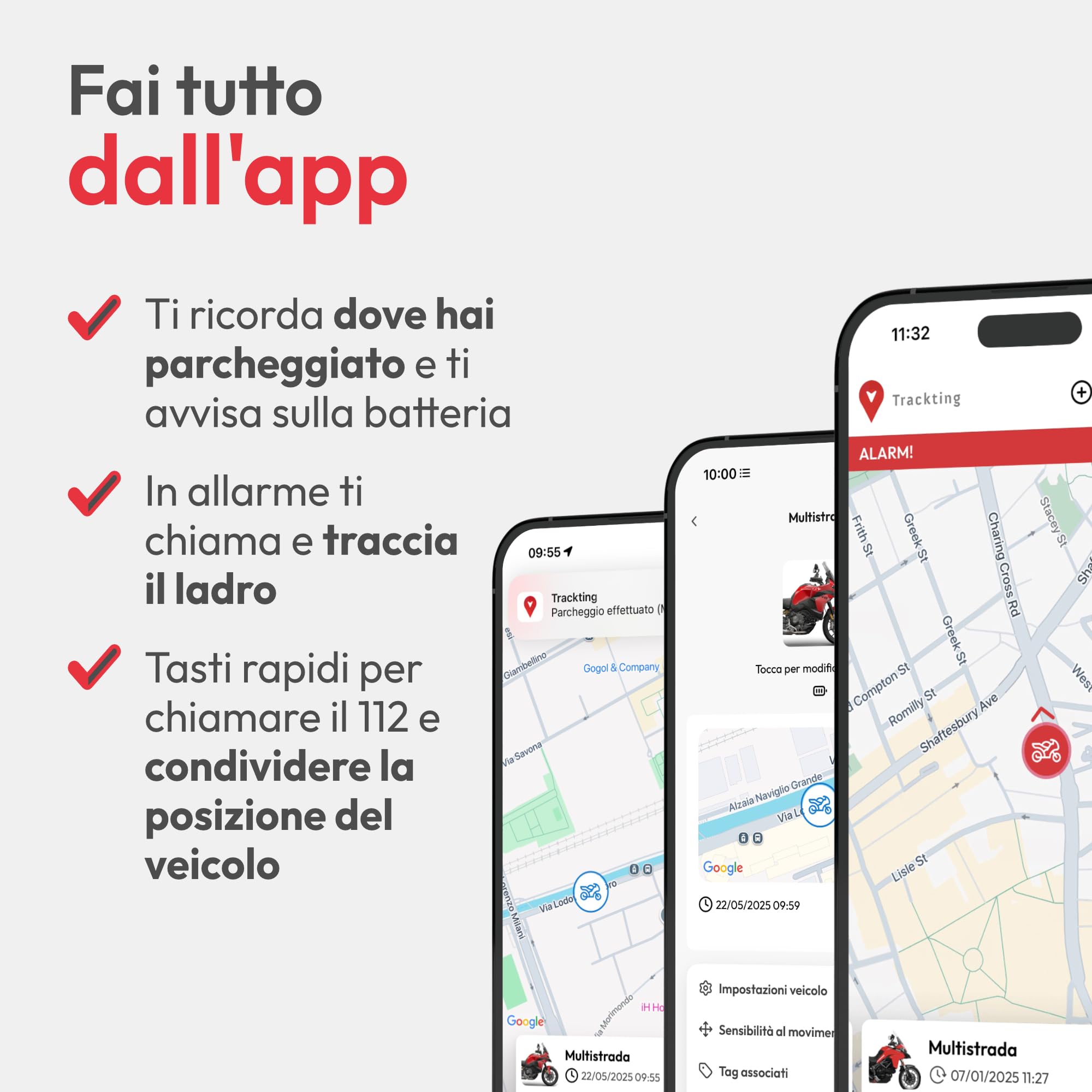 Trackting SMART V3 Europa - Antifurto GPS localizzatore per Auto e Moto - SIM integrata Senza Canone LTE-M/Edge - No cavi - Batteria record - Telefonata Allarme