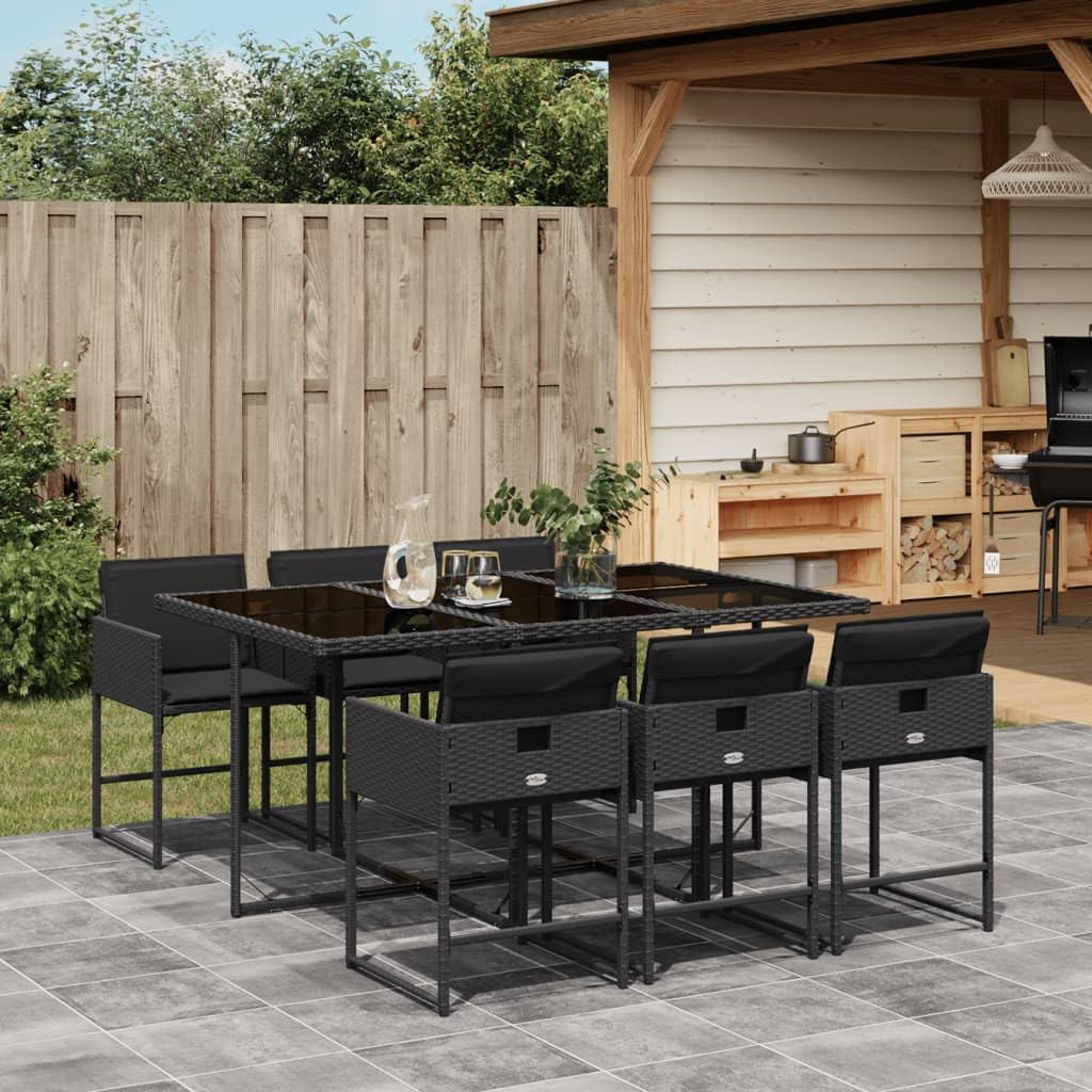 Meubles de jardin Homgoday type 54 en résine noire tressée haute densité