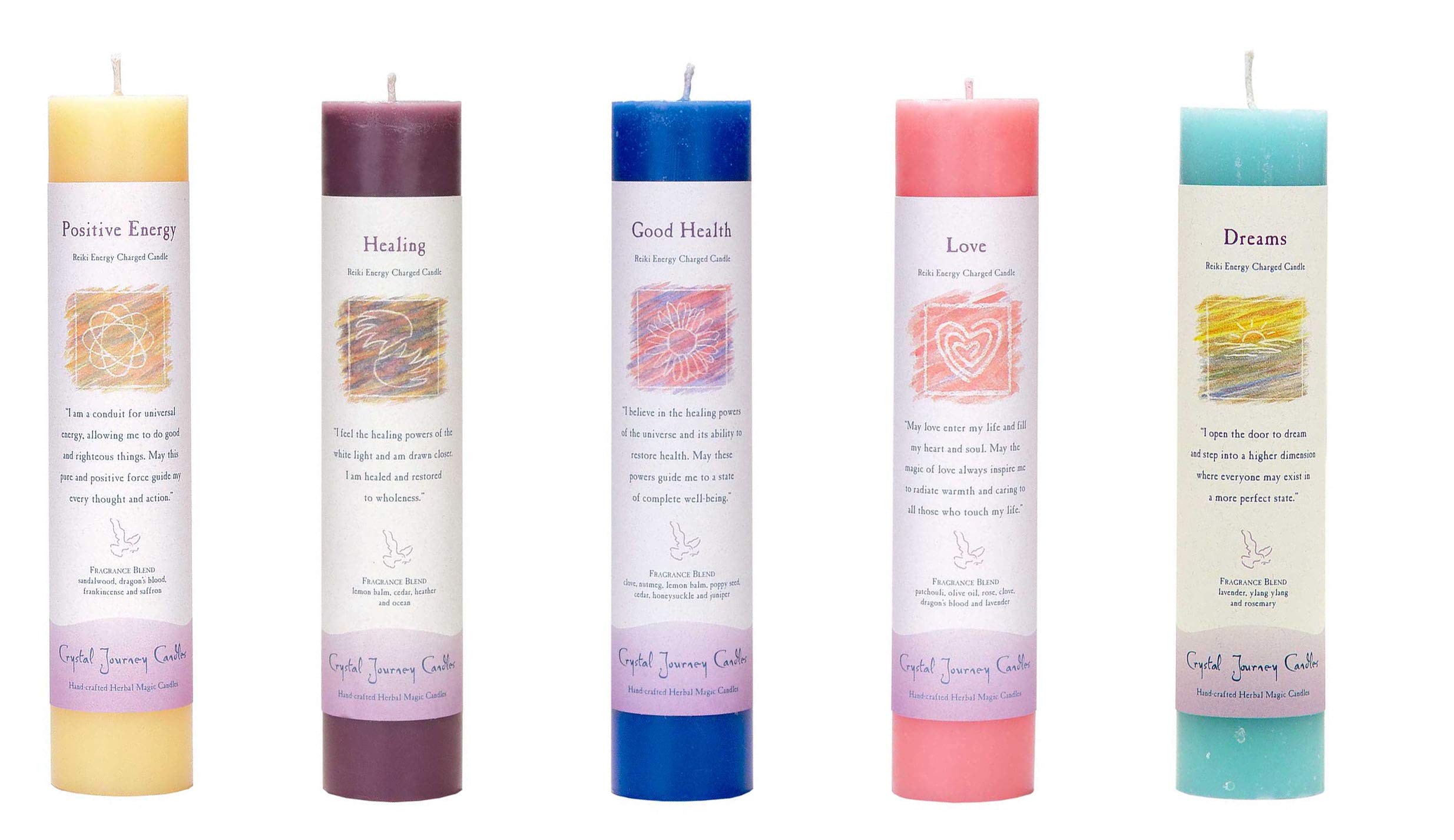 Buy Crystal Journey Reiki Charged al Magic Pillar Candle with