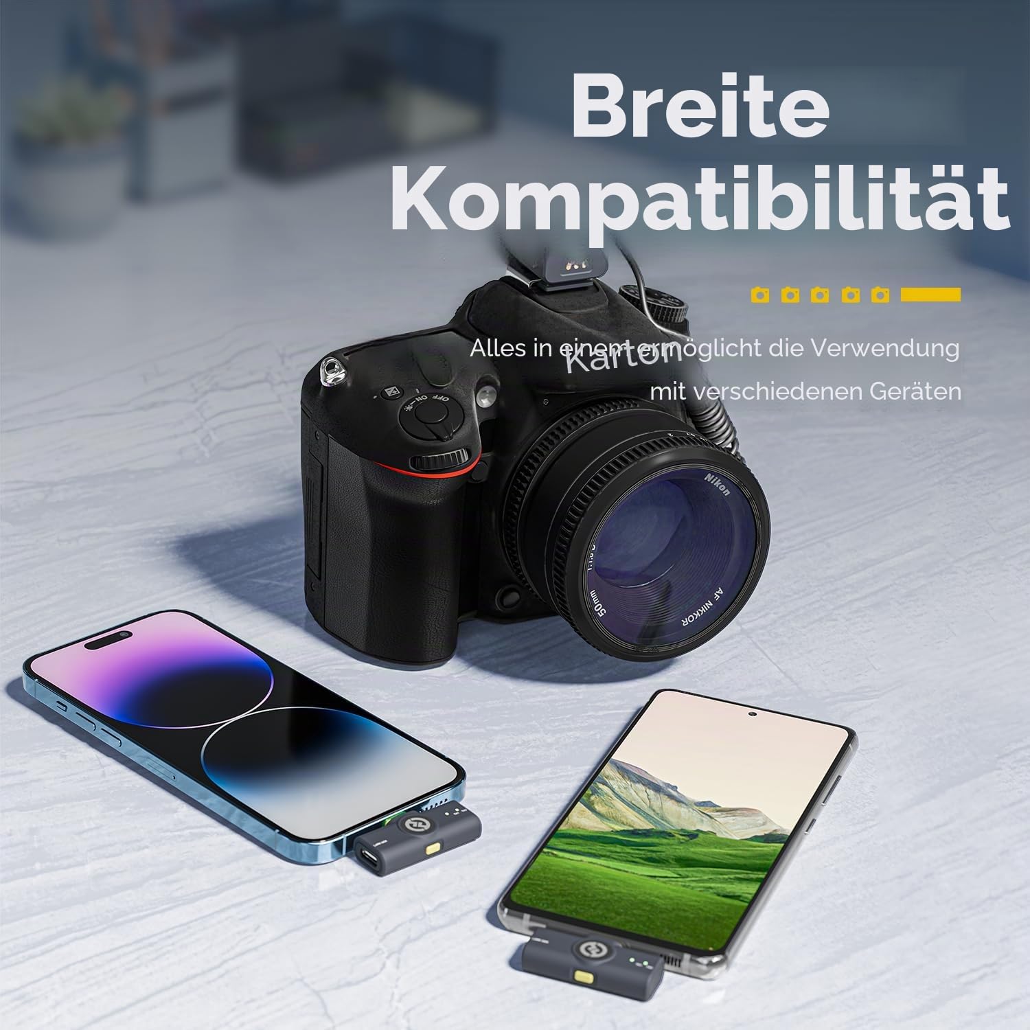 Hollyland Lark M2 Kabellos Lavalier Mikrofon für iPhone/Android/Kamera/PC/Laptop mit Lightning/USB-C-Stecker, 48 kHz 24 Bit, 300m Reichweite, 40 Std. Akkulaufzeit für Videoaufnahmen (Kombi-Version)