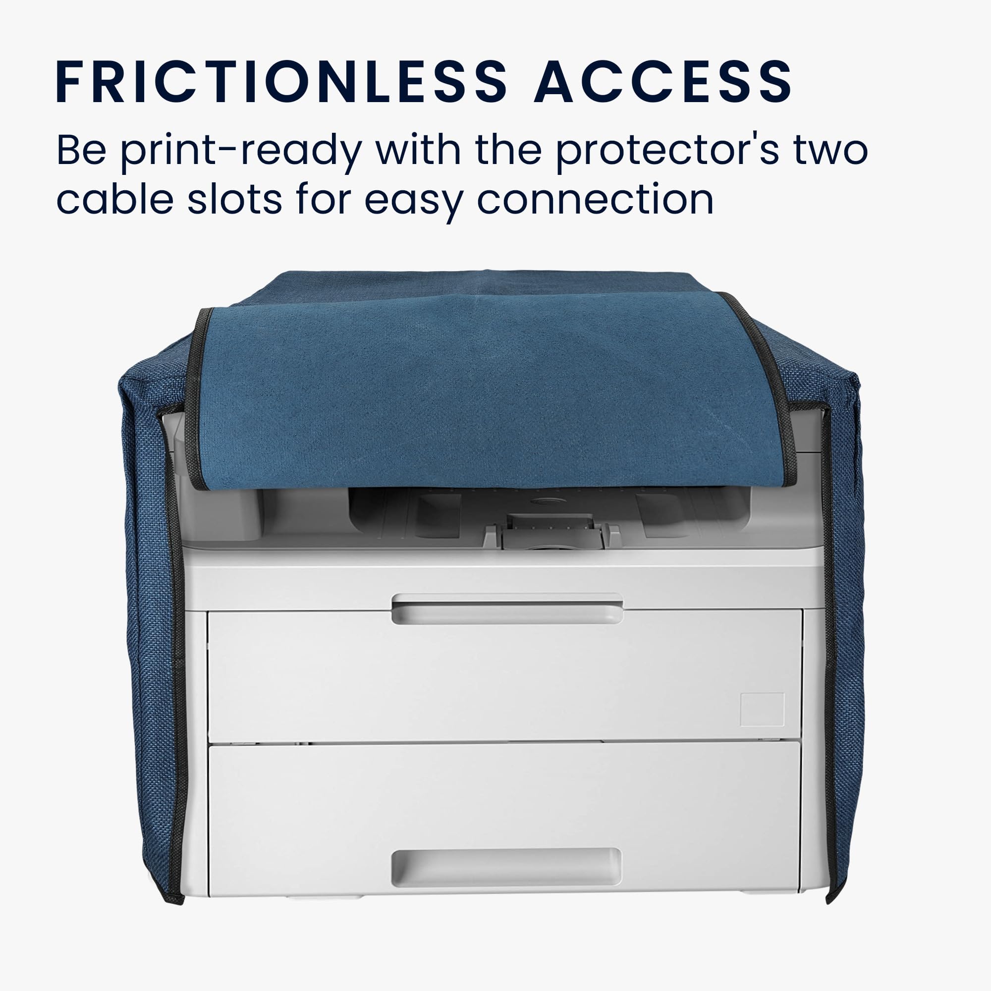 kwmobile Housse Imprimante Compatible avec Brother DCP-L3510CDW / L3710CW / L3730CDN / L3750CDW Housse - Housse de Protection pour Imprimante en Lin - bleu-gris