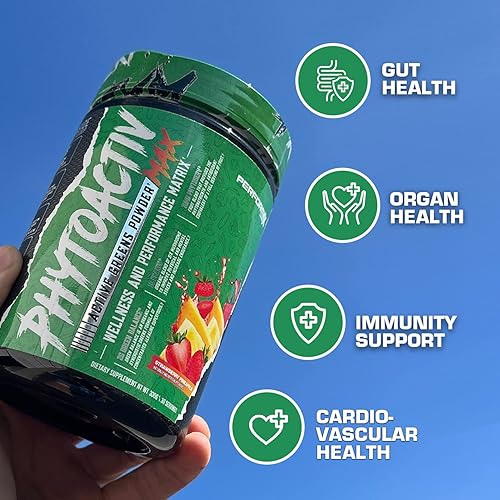 Miniatura 3 de PhytoactivMax Active Greens Powder Wellness and Performance Matrix | Fitonutrientes - Salud general | 30 porciones (piña fresa)