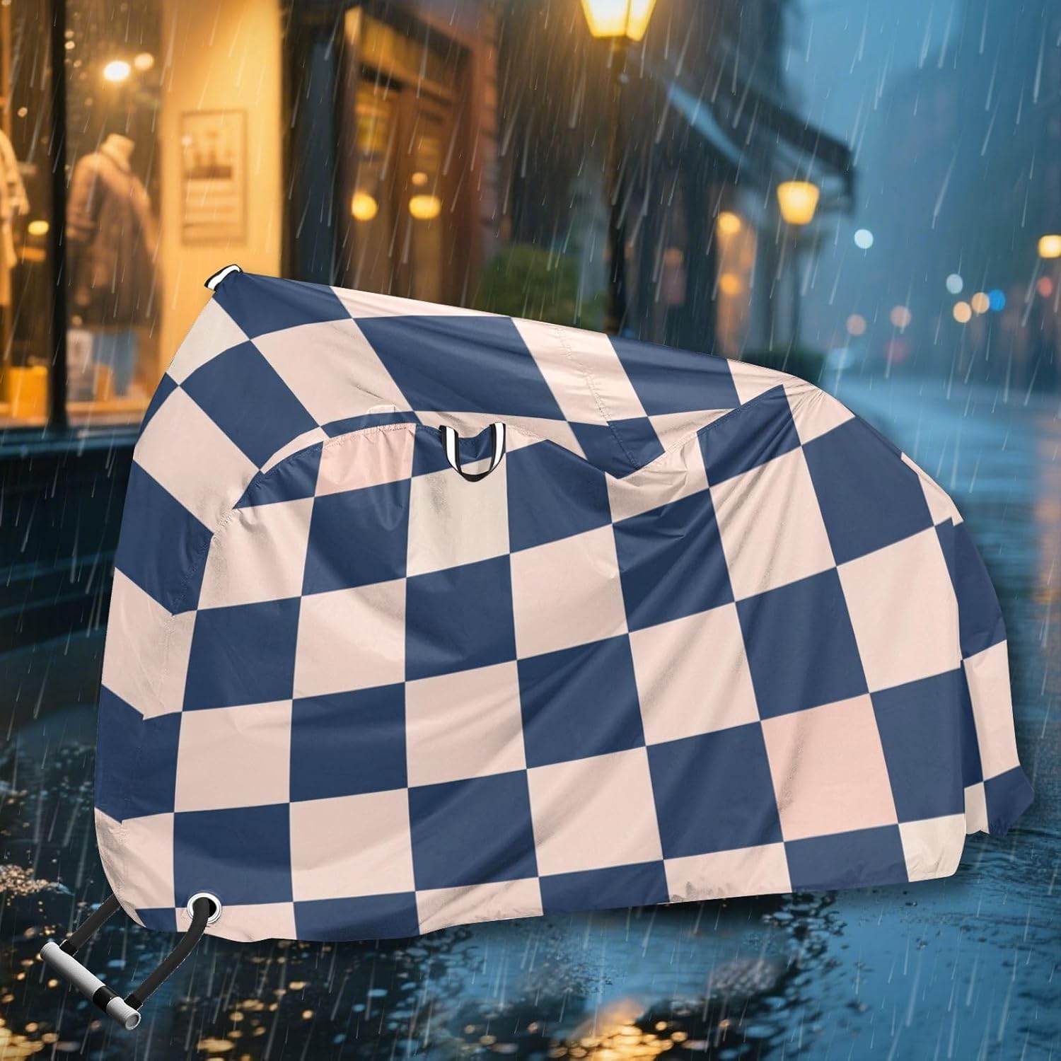 Checkered Plaid Bike Cover Outdoor Uv Resistant Motorcycle Cover Bikes Accessories