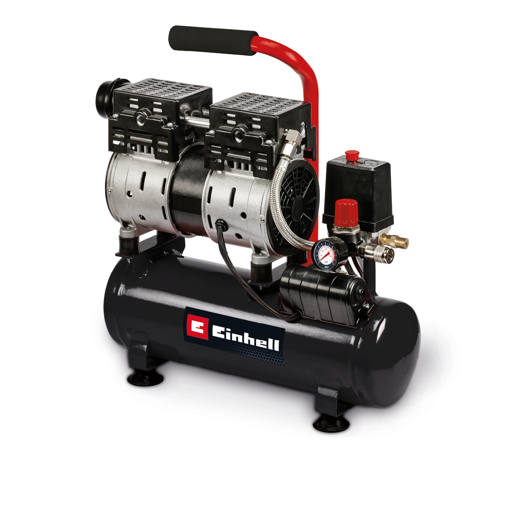 Sponsored Ad – Einhell Compressor TE-AC 110/6 Silent Plus (Quiet Compressor with 550 W, max. 8 bar, Oil-/Service-Free Motor, 6 l Tank, Pressure Gauge and Quick-Release Coupling, Safety Valve)