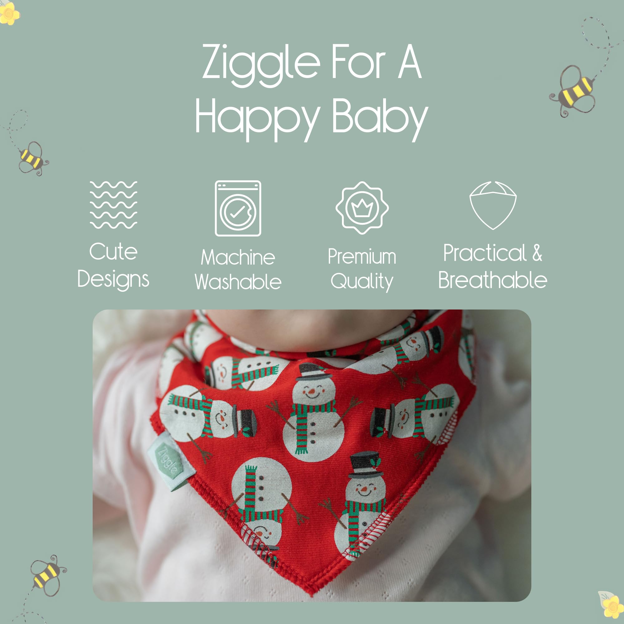 Bandana Dribble Bibs - Cotton Front Baby Bibs Newborn to 24 Months - Newborn Baby Gifts - Bibs For Comfortable Kids — view 107