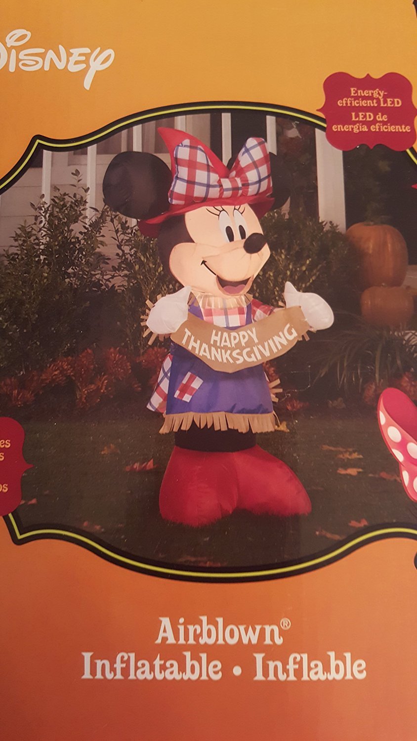 Gemmy Inflatables Holiday 70444 Airblown Disney Minnie As Scarecrow Decor