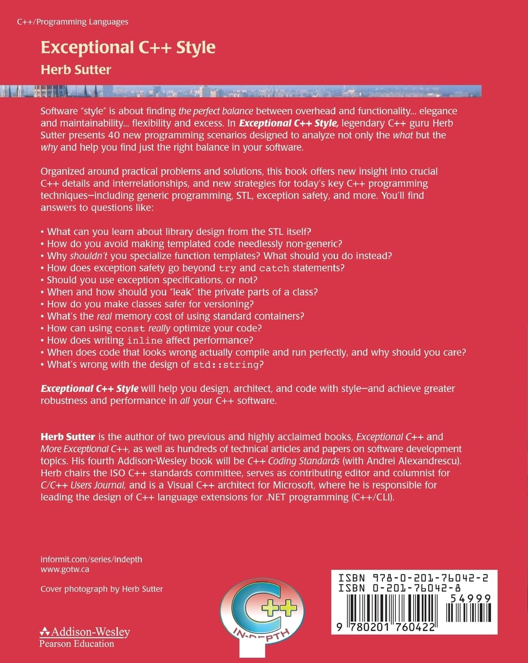 Exceptional C++ Style: 40 New Engineering Puzzles, Programming Problems, and Solutions: 40 New Engineering Puzzles, Programming Problems, and Solutions (C++ In-Depth Series)