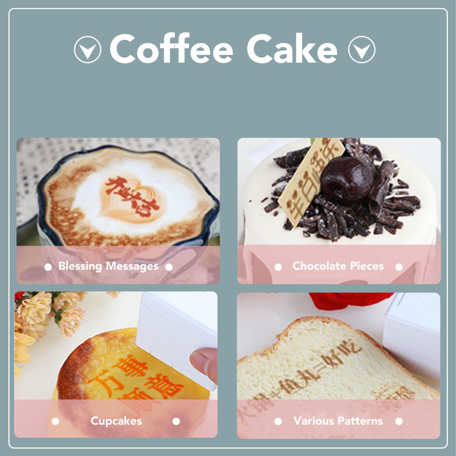 Stampante Alimentare Portatile per Coffee Art, Stampante a Getto