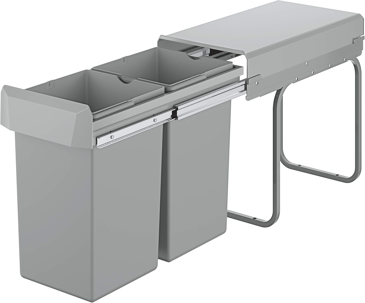 GROHE Kitchen Waste System - 2 Bins (15L Each), Telescopic Action, Floor Mounted for Cabinets 30 cm or Wider, Fits with Blue Home and Red M and L-Size Water Systems, 40855000