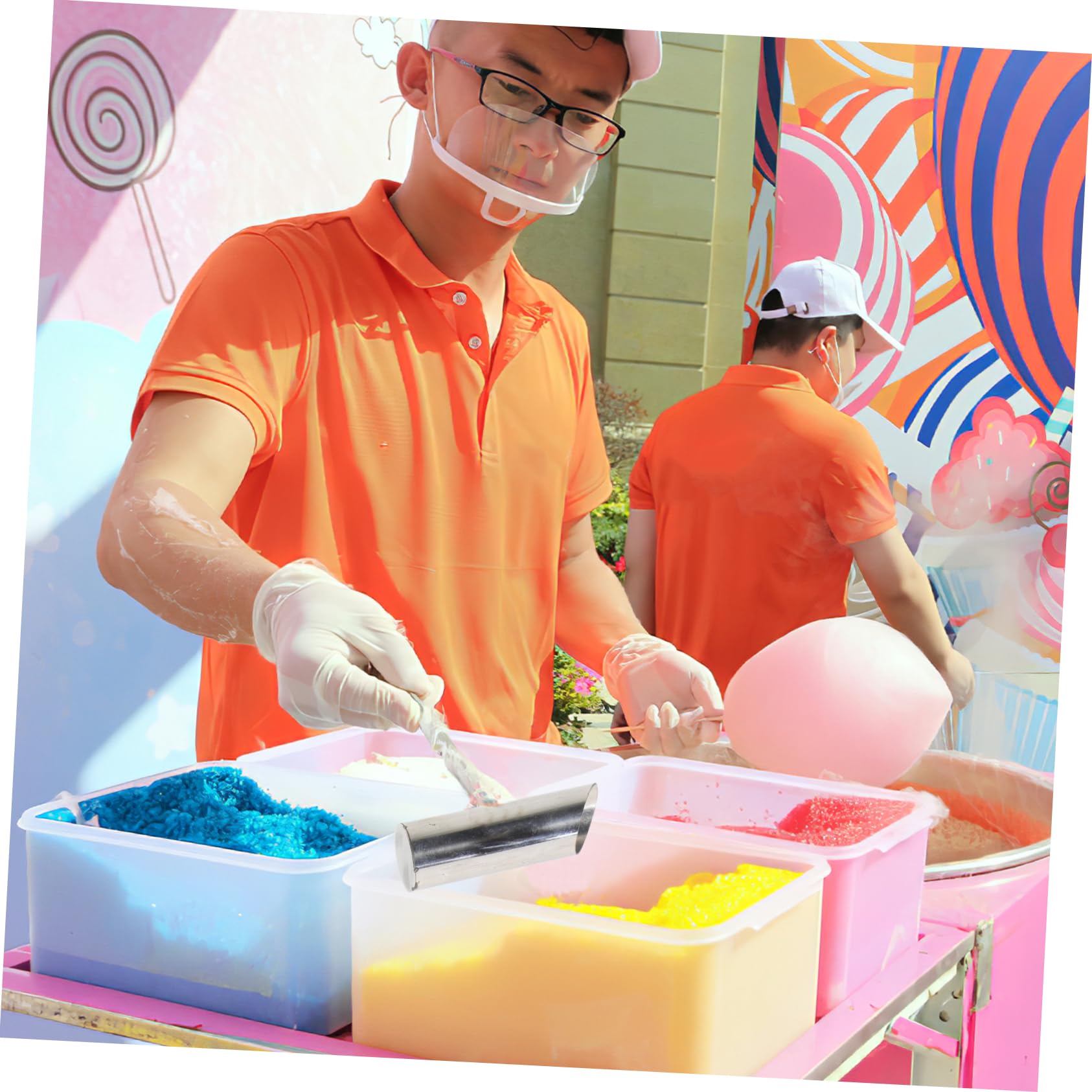 NAMOARLY 2pcs Marshmallow Spoon Ice Cream Scoop Convenient Marshmallow Sugar Scooper Natural Labels Marshmallow Machine Part Wear-resistant Sugar Scooper Silver Stainless Steel