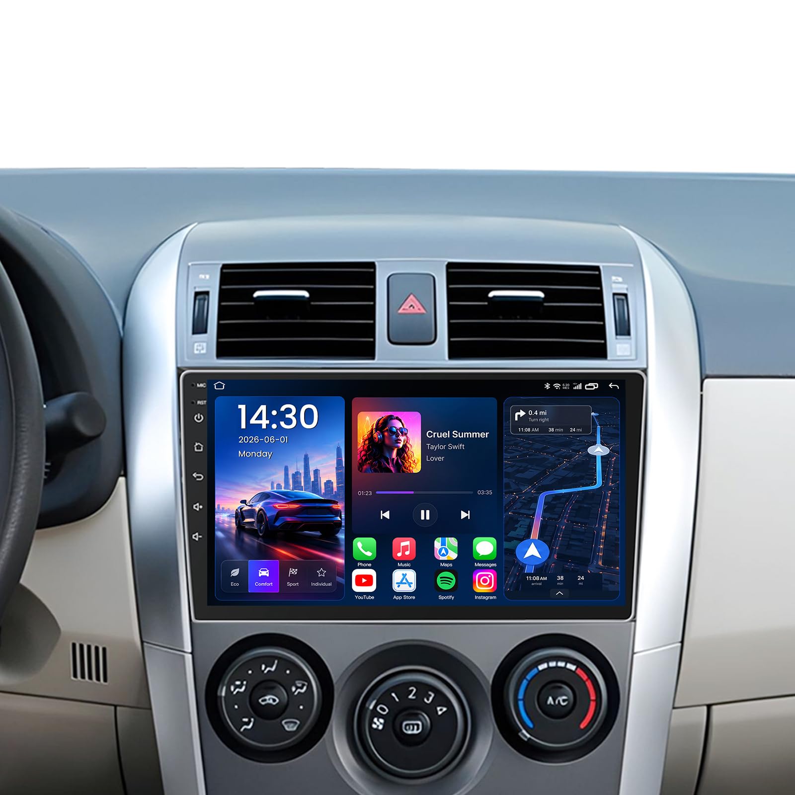 8 Core 32GB ROM Car Radio for Toyota Corolla 2009-2013: Android 15