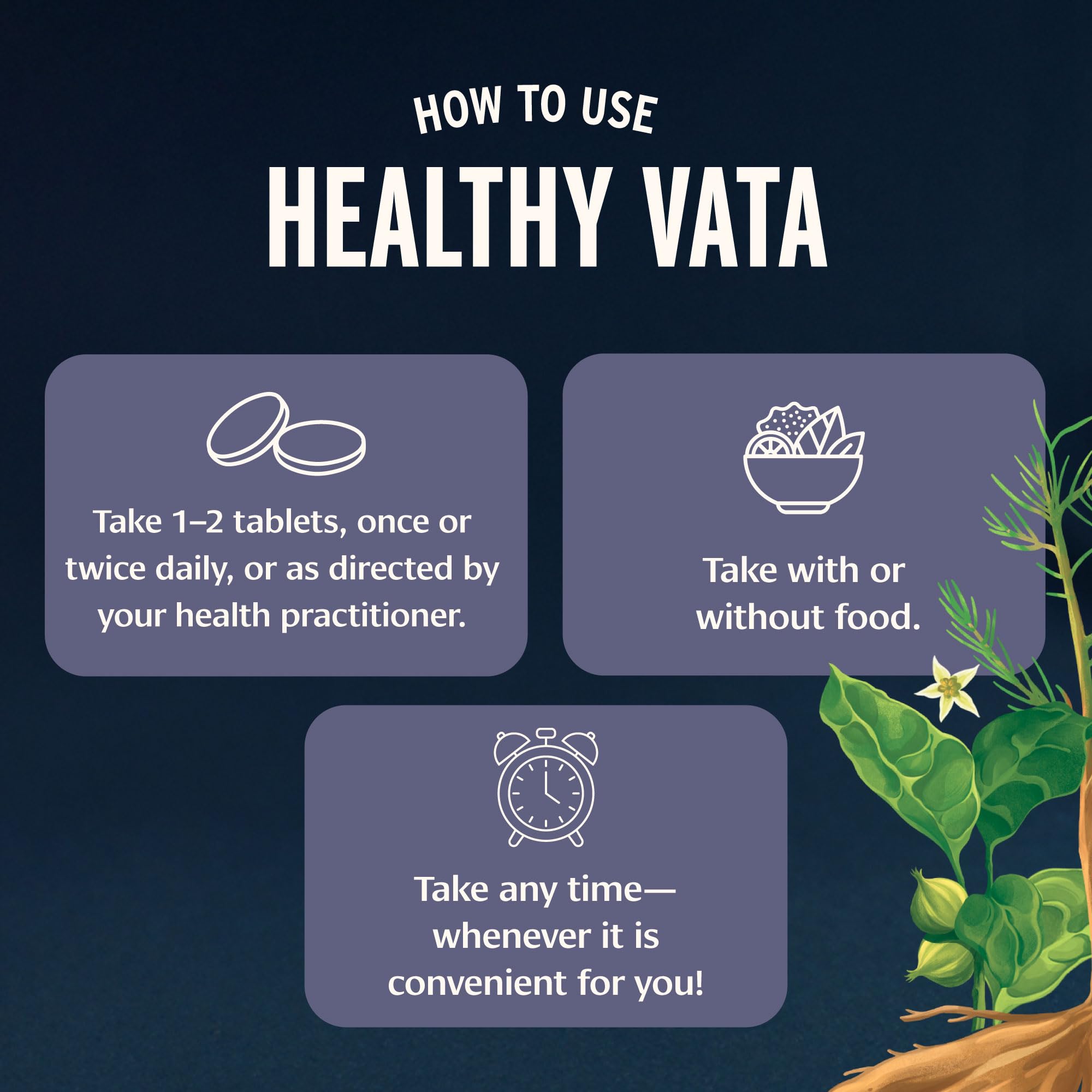 Banyan Botanicals Organic Healthy Vata –Grounding & Stability Supplement–with Ashwagandha, Shatavari & Mucuna–Natural Support for Restful Sleep, Dryness & Scattered Thoughts-90 Tablets-USDA Organic — Amazon image 4