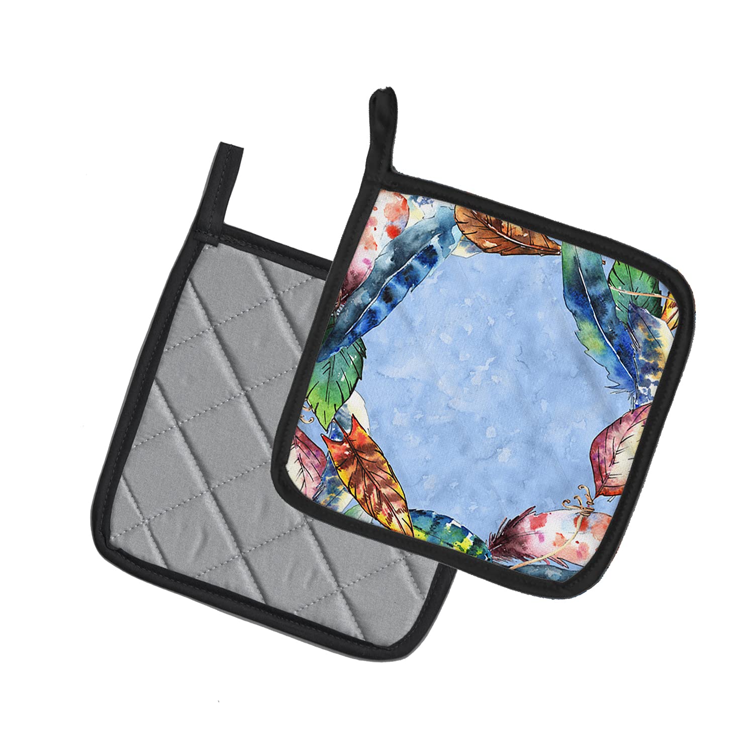 Caroline's Treasures Carolines Treasures CK1704PTHD Federn, Paar Topflappen, Stoff, Mehrfarbig, 7.5HX7.5W