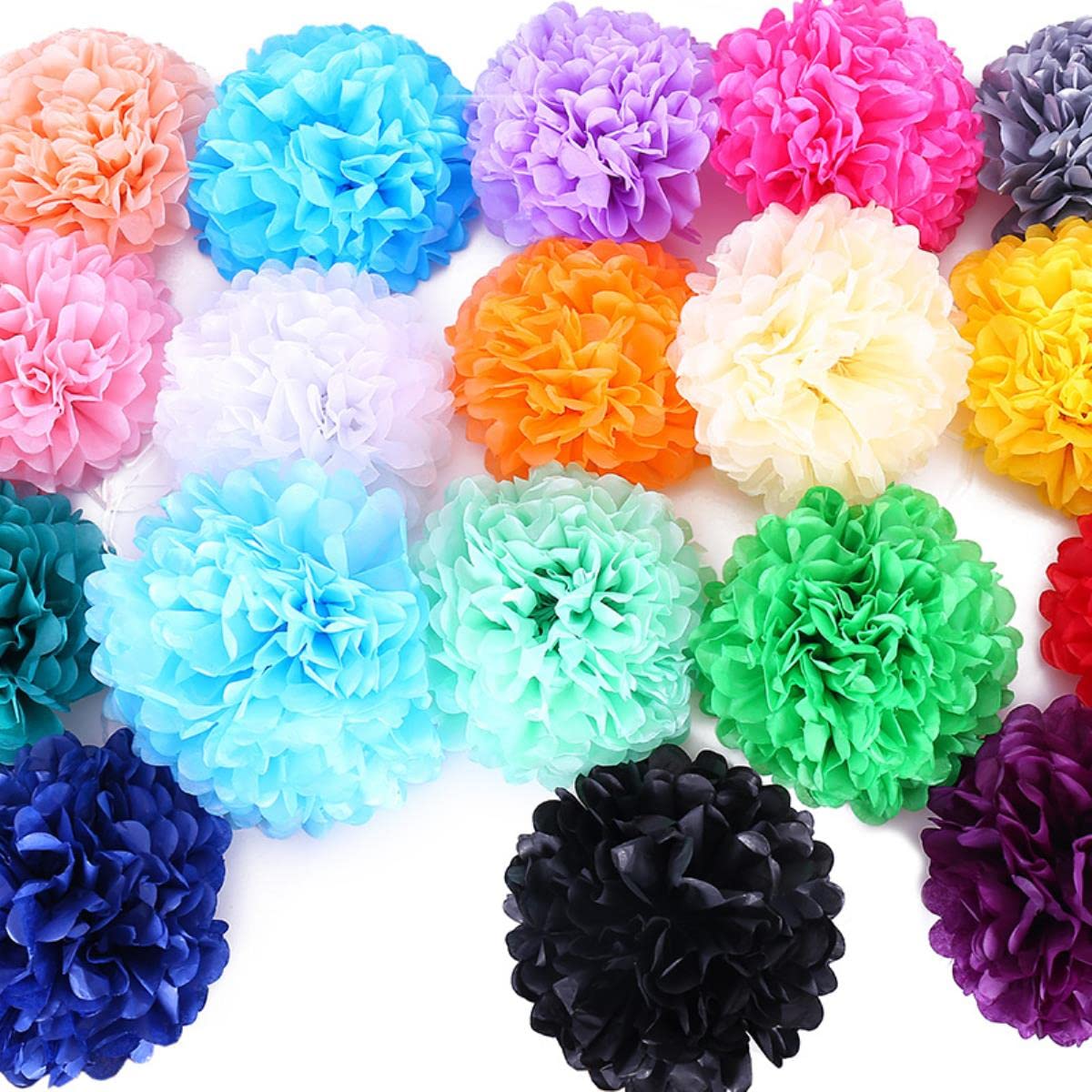 Pom pom di carta verde polveroso: decorazioni fatte a mano per feste di matrimonio - Italia