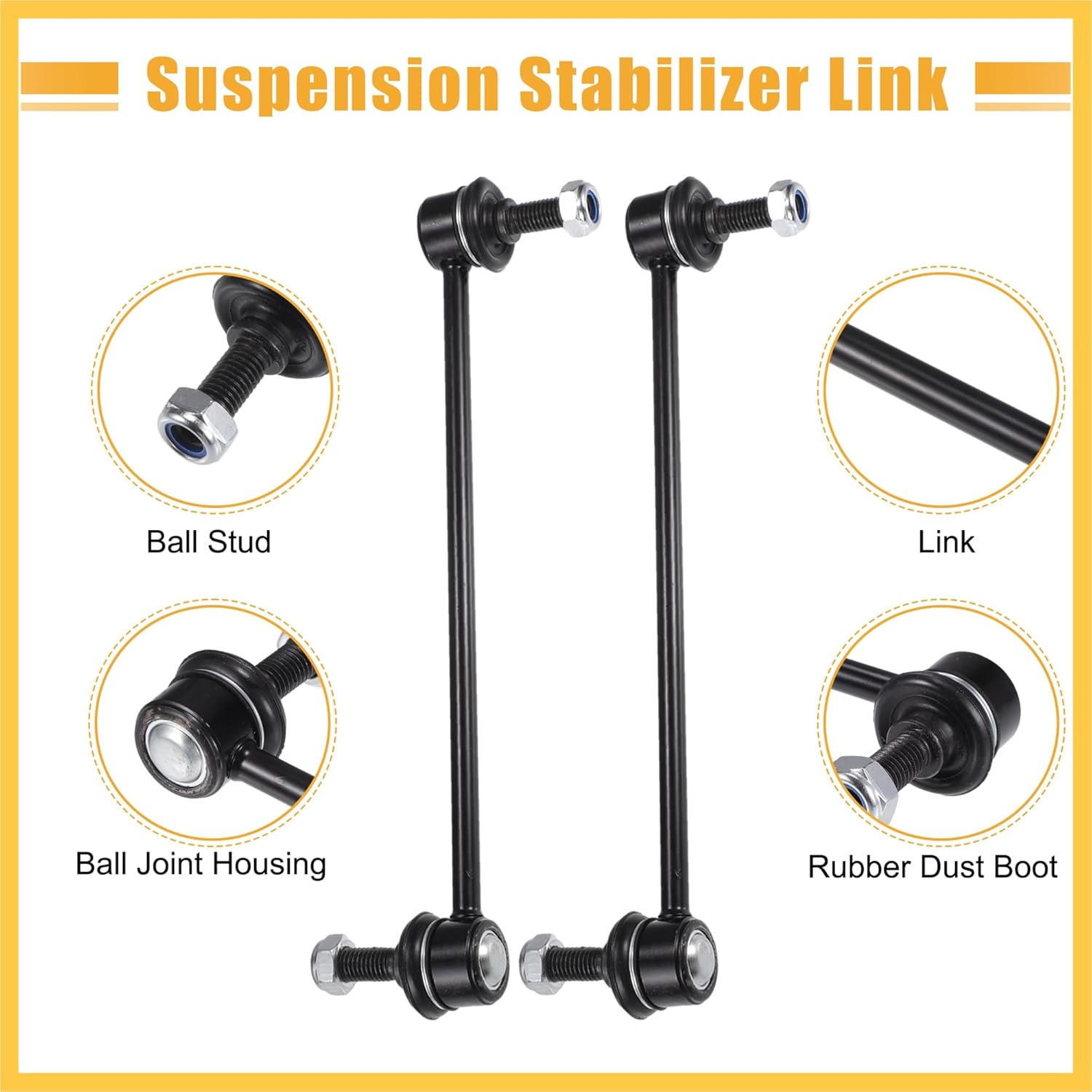 2pcs Front Sway Bar Links Stabilizer Link Kit for Fiat 500X 2016-2019 for Jeep Compass 2017-2022 for Jeep Renegade 2015-2021 Suspension Kit Auto Replacement Parts