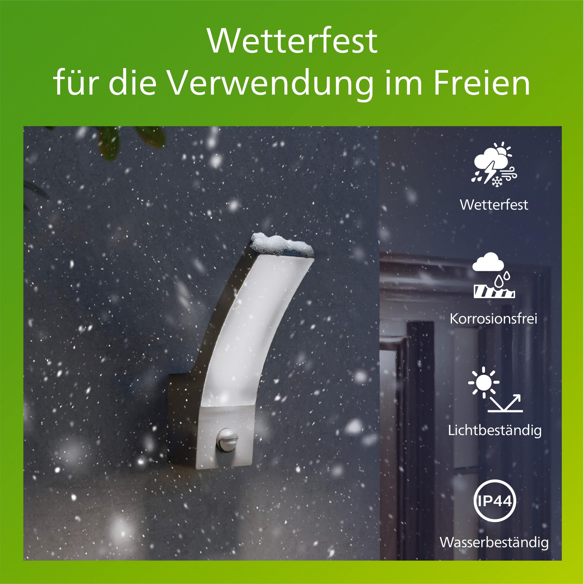 PHILIPS Splay LED-Wandleuchte, Außenleuchte mit Bewegungsmelder, Außenbeleuchtung, 12 W, 1.600 lm, 4.000 K Kaltweißes Licht, IP44-Wetterfest, Integrierte LED, Langlebig, Aluminium, Anthrazitgrau