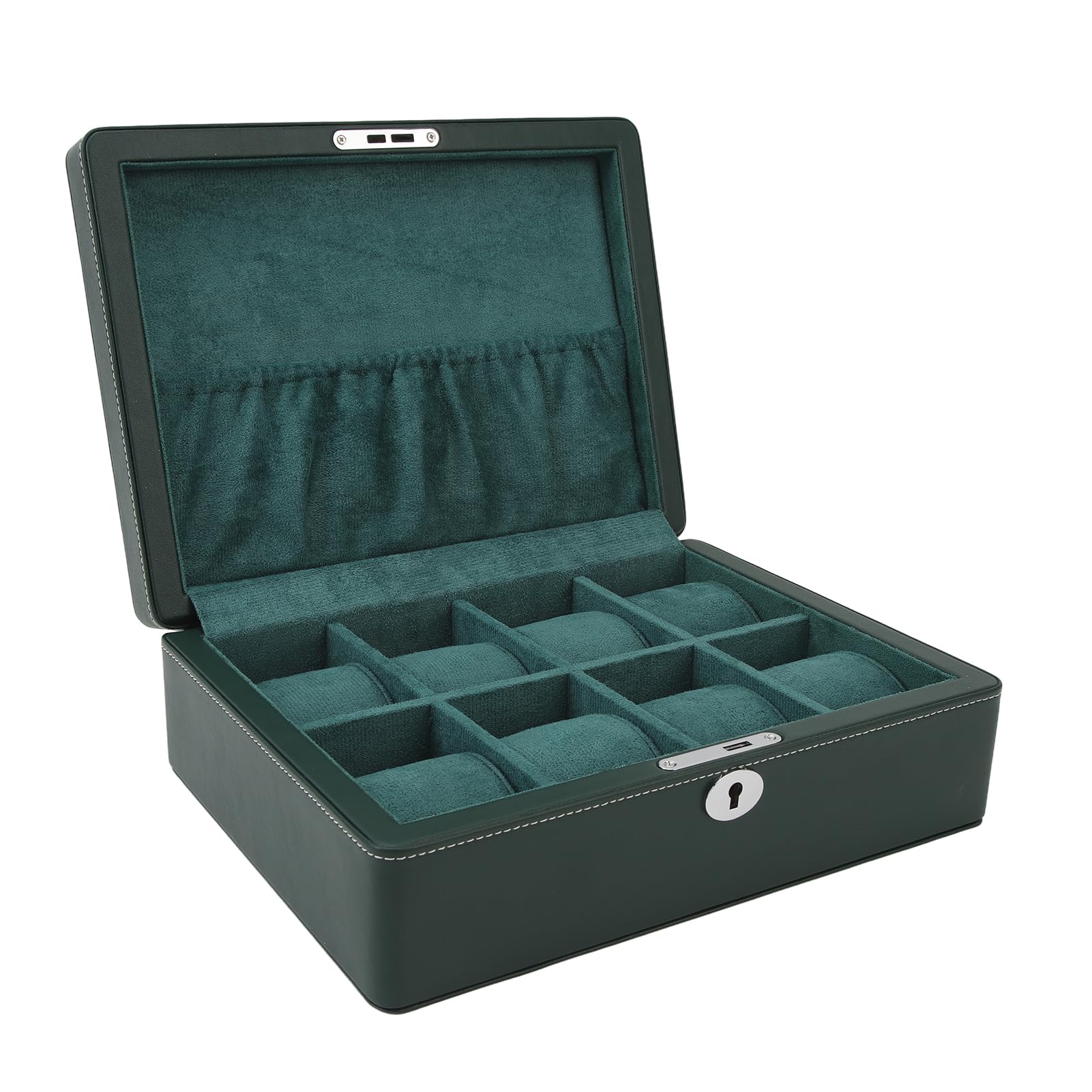 Fdit Scatola Porta Orologi a 8 Scomparti, Custodia Espositiva | Interno in Velluto Antigraffio, Formato Compatto da Viaggio, Adatto Agli Orologi Automatici