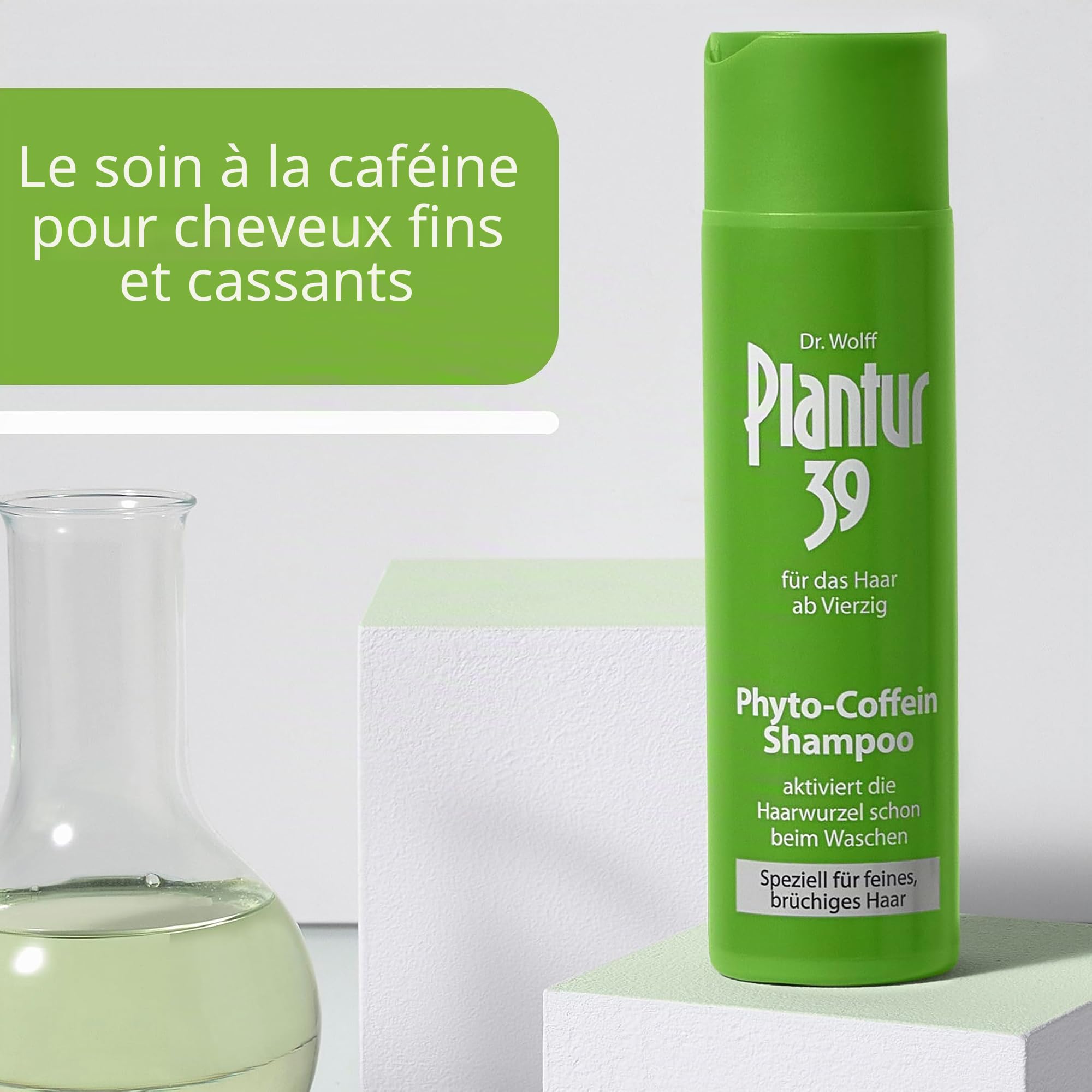 Plantur 39 Shampooing Phyto à la caféine - 3 x 250 ml - Spécial cheveux fins et cassants - Shampooing de soin pour prévenir la chute de cheveux ménopausique