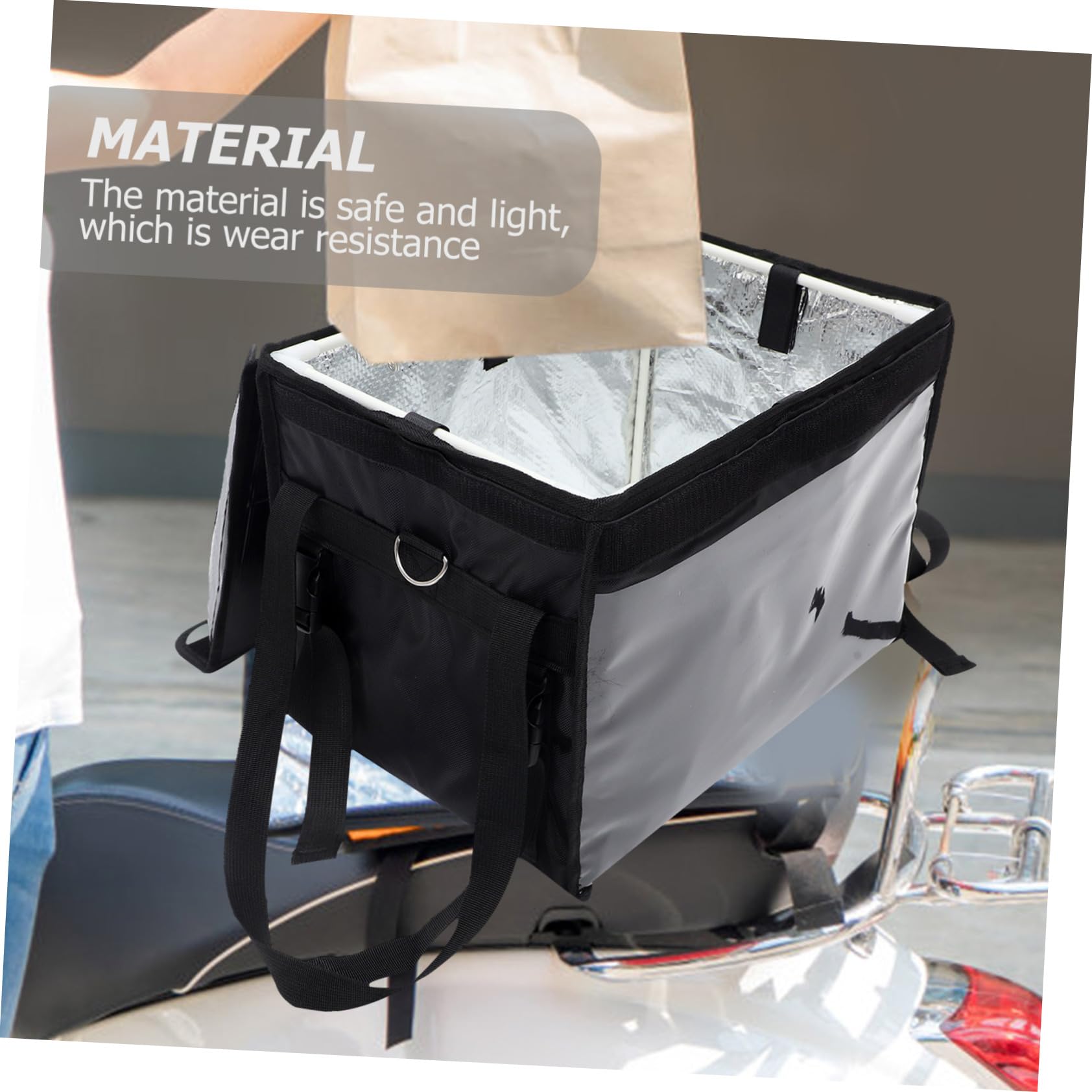 Ciieeo Caja de Aislamiento Térmico de 32 L en Nylon Negro para Reparto | Conservación del Calor, Diseño Ligero, Uso Exterior y Compras, Formato para Llevar