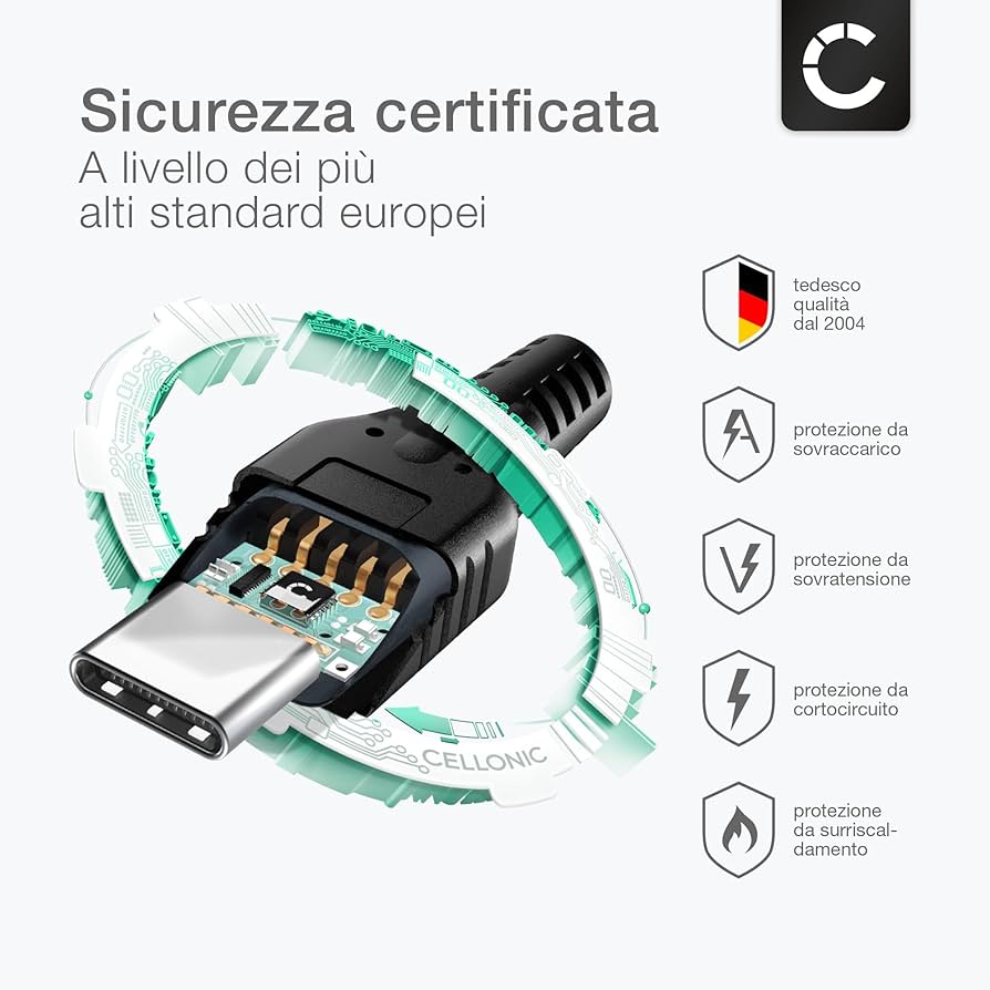 Cavo USB-C Connettore Lungo 10mm per Doogee S68 S90 S95 Pro - CELLONIC