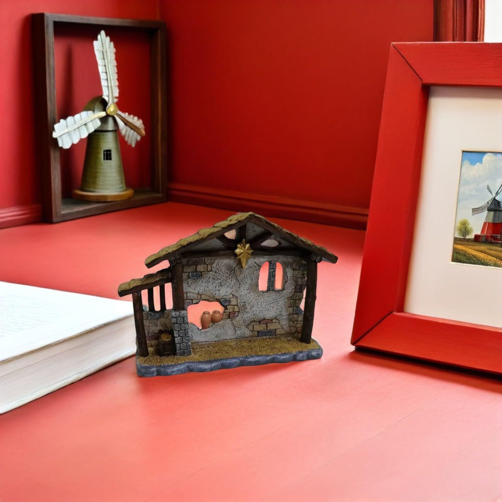 NUOBESTY Krippenfigur aus Kunstharz für Tischdekoration und Weihnachtskrippen Christliche Figuren für Weihnachtsbaum und Lebkuchenhaus-Dekoration