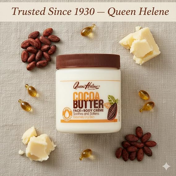 Queen Helene Cocoa Butter Creme Deep Hydrating Cocoa Butter Formula for Smooth Radiant Skin | 15 oz Jar
