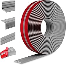 Flexible Trim Self-Adhesive Edge Protection Wall Angle Strip Soft Skirting Board for Walls Floors Corner Protection (40 mm x 3 m, Grey)