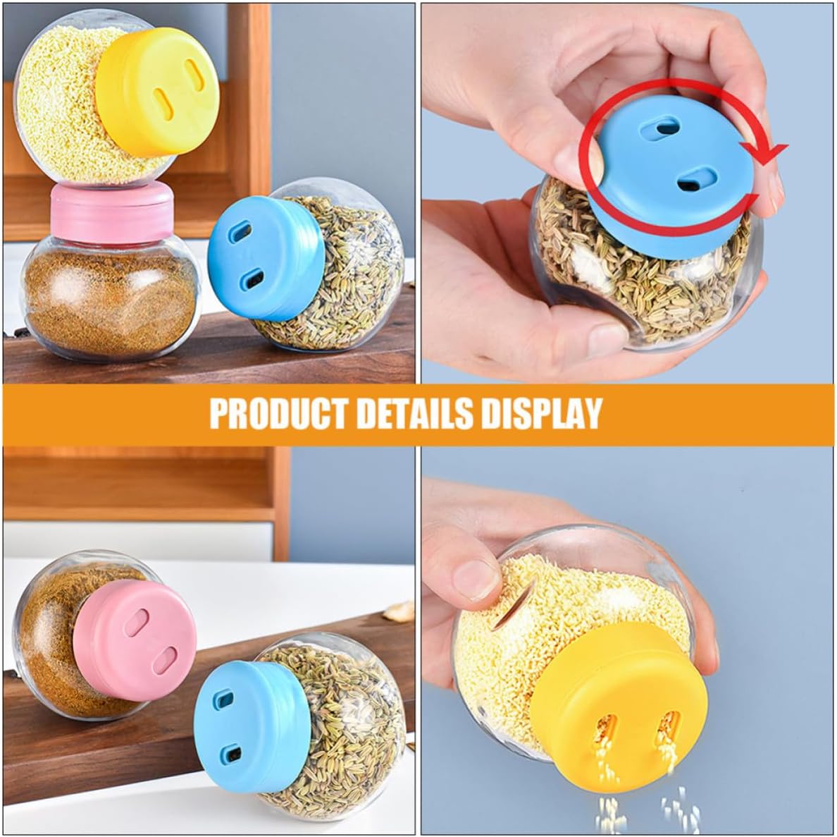 3pcs Glass Seasoning Jars with Shaker Lids 180ml Salt and Pepper Shakers for Kitchen Spice Storage Convenient and Organizing Household Use