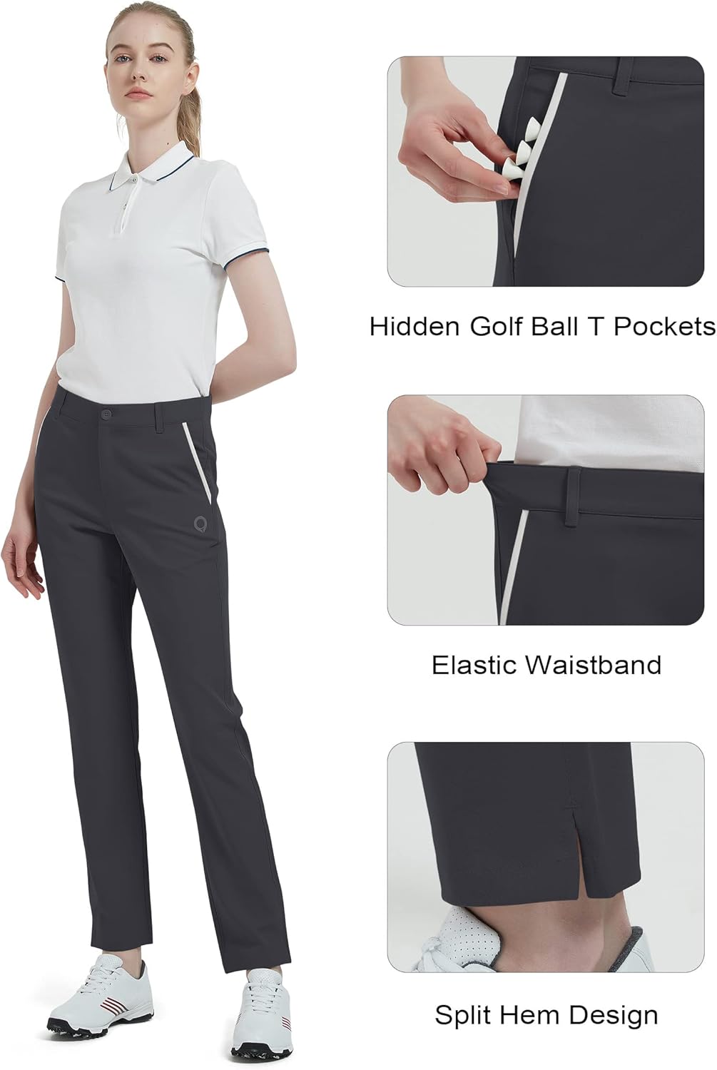 Bakery Women's Golf Pants Stretch with Pockets Quick Dry Lightweight Dress Work Pants