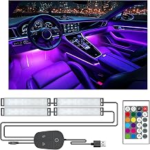 Honalia Car LED Lights Interior,RGB Interior Car Lights with Remote Control