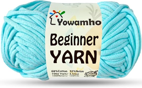 Yarn for Crocheting & Knitting, 100g3.55oz, Cyan.